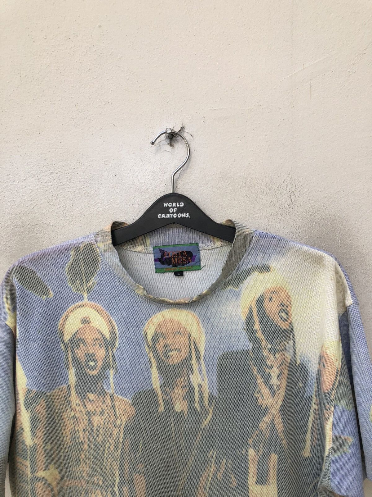 Art Comes First Vintage 90s COSTA MESA Full Printed t shirt Size US L / EU 52-54 / 3 - 4 Thumbnail