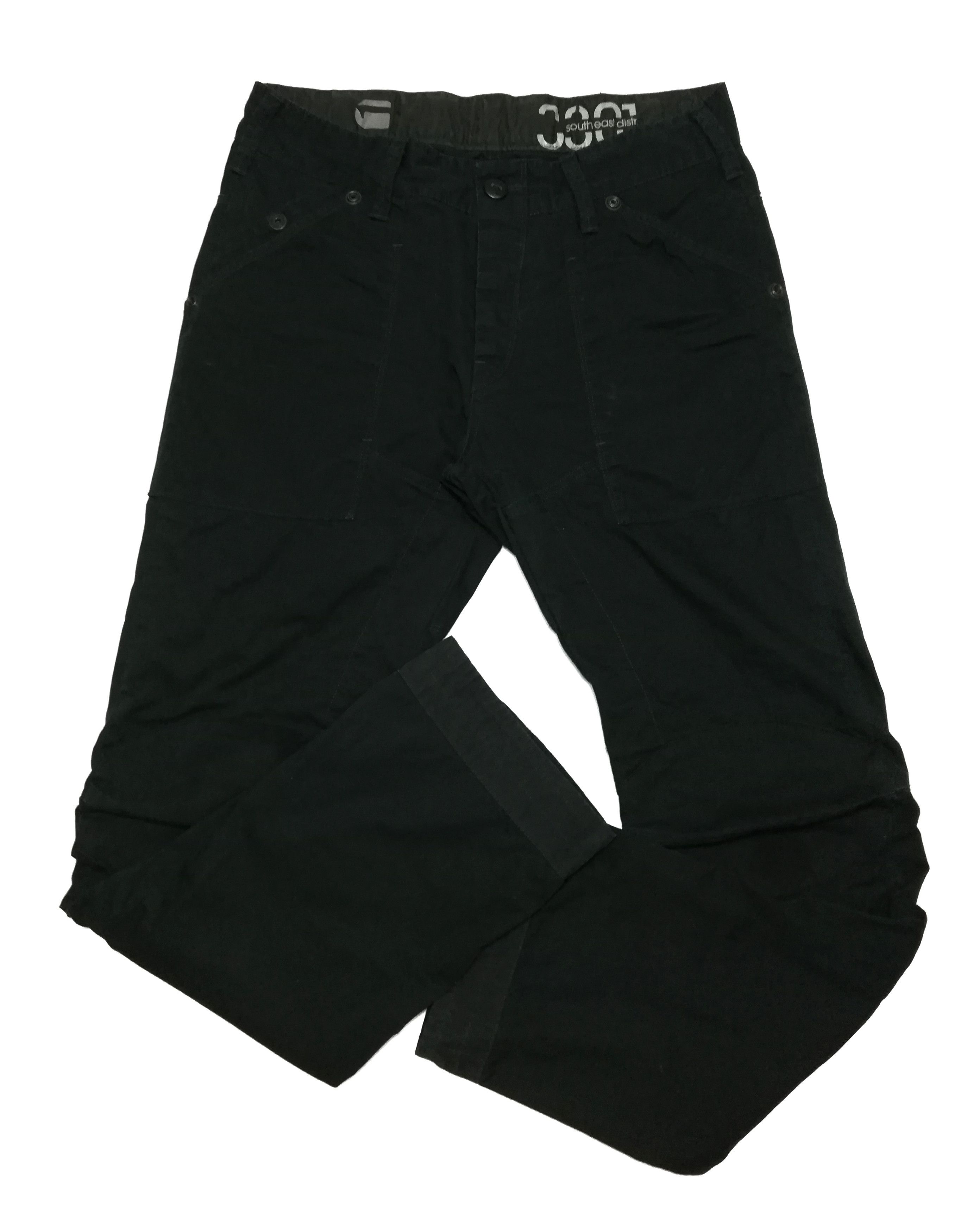 image of G Star Raw x Gstar G.star Originals Raw Denim 3301 South East Distr in Faded Black, Men's (Size 32)