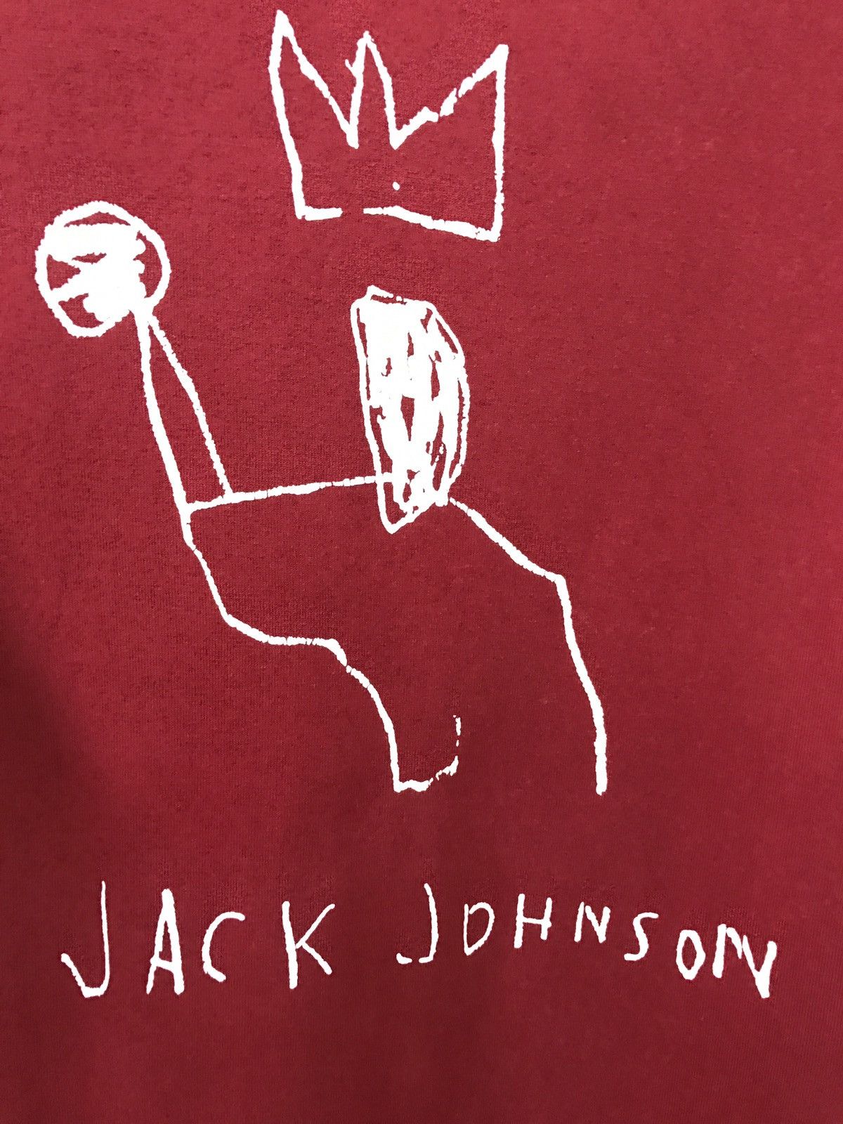 Jean-Michel Basquiat × Vintage Vintage JMB X Uniqlo Jack Johnson LS Red Pop Art tee Size US L / EU 52-54 / 3 - 3 Thumbnail