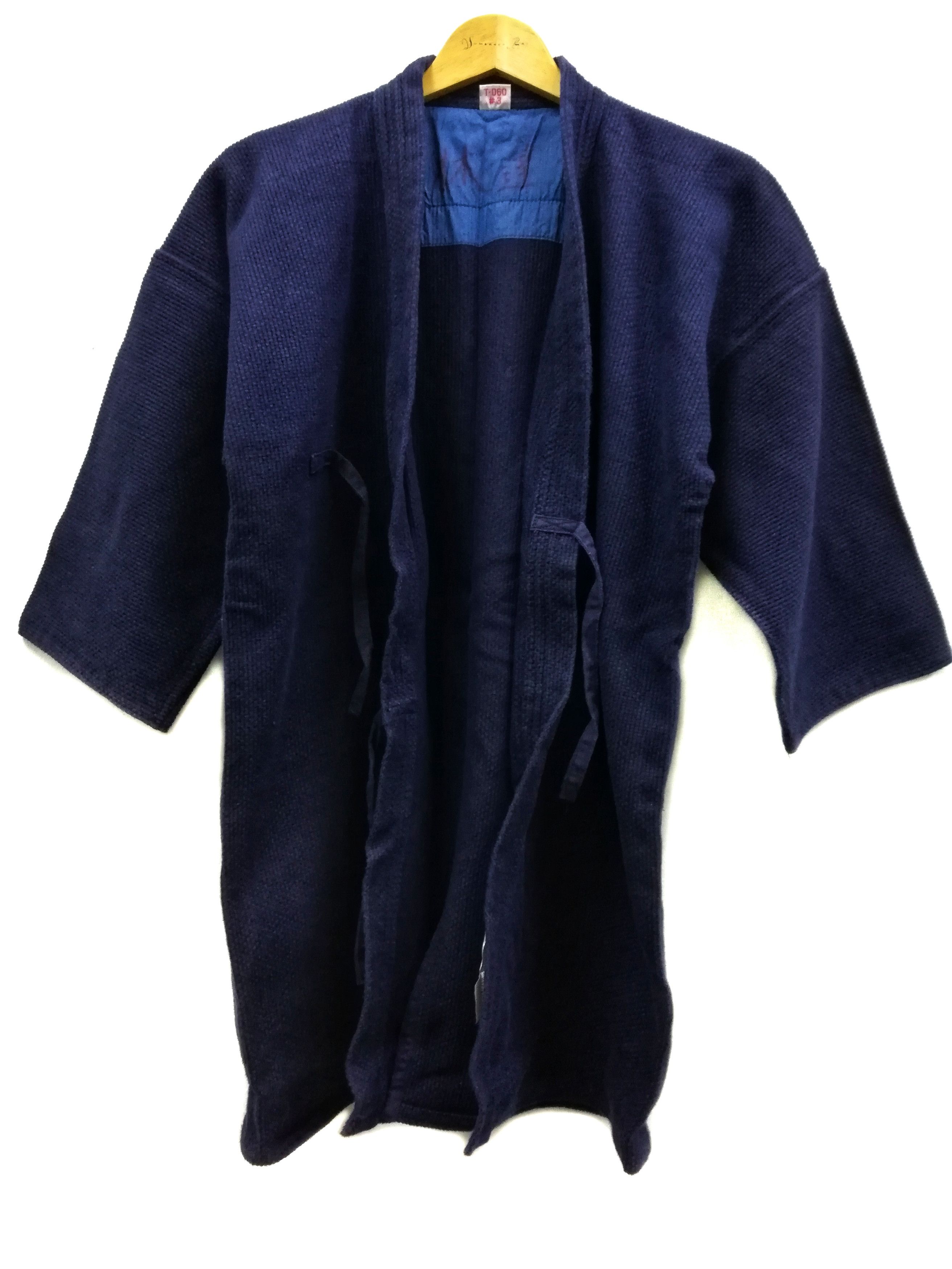 Indigo × Japanese Brand 🔥Indigo Dyed Sashiko Noragi Kimono Visvim Style Design🔥 Size US M / EU 48-50 / 2 - 10 Thumbnail