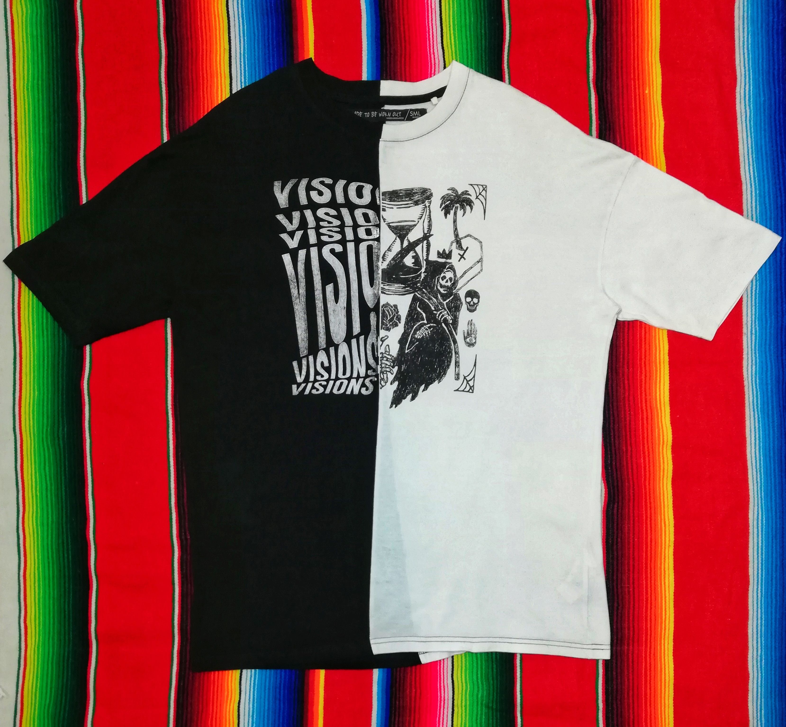 🔥Visions Border Block Color T-Shirts Cotton 100%🔥