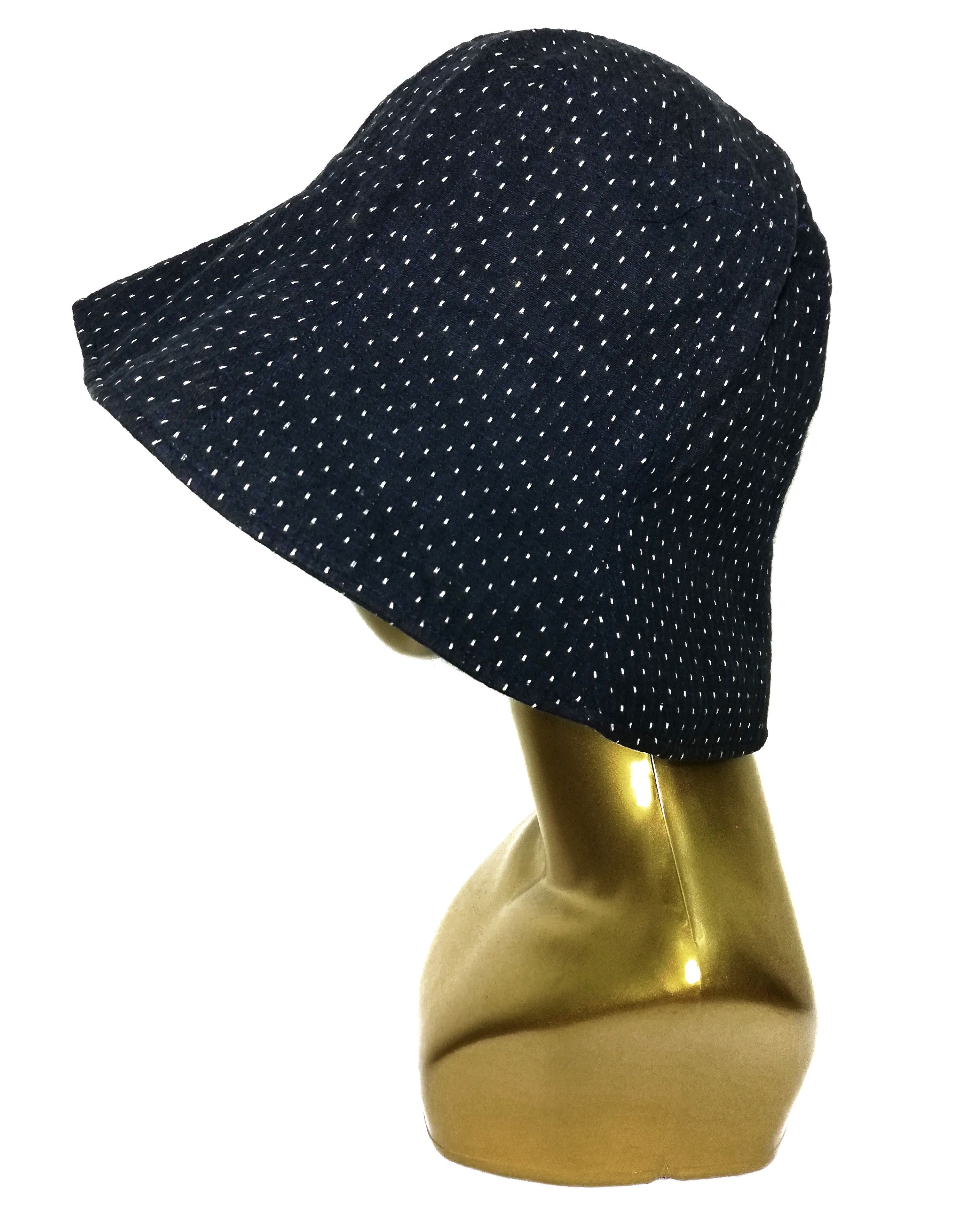 Indigo × Japanese Brand 🔥MEGA RARE Dope Design Indigo Sashiko Stitching Bucket Hat Size ONE SIZE - 4 Thumbnail