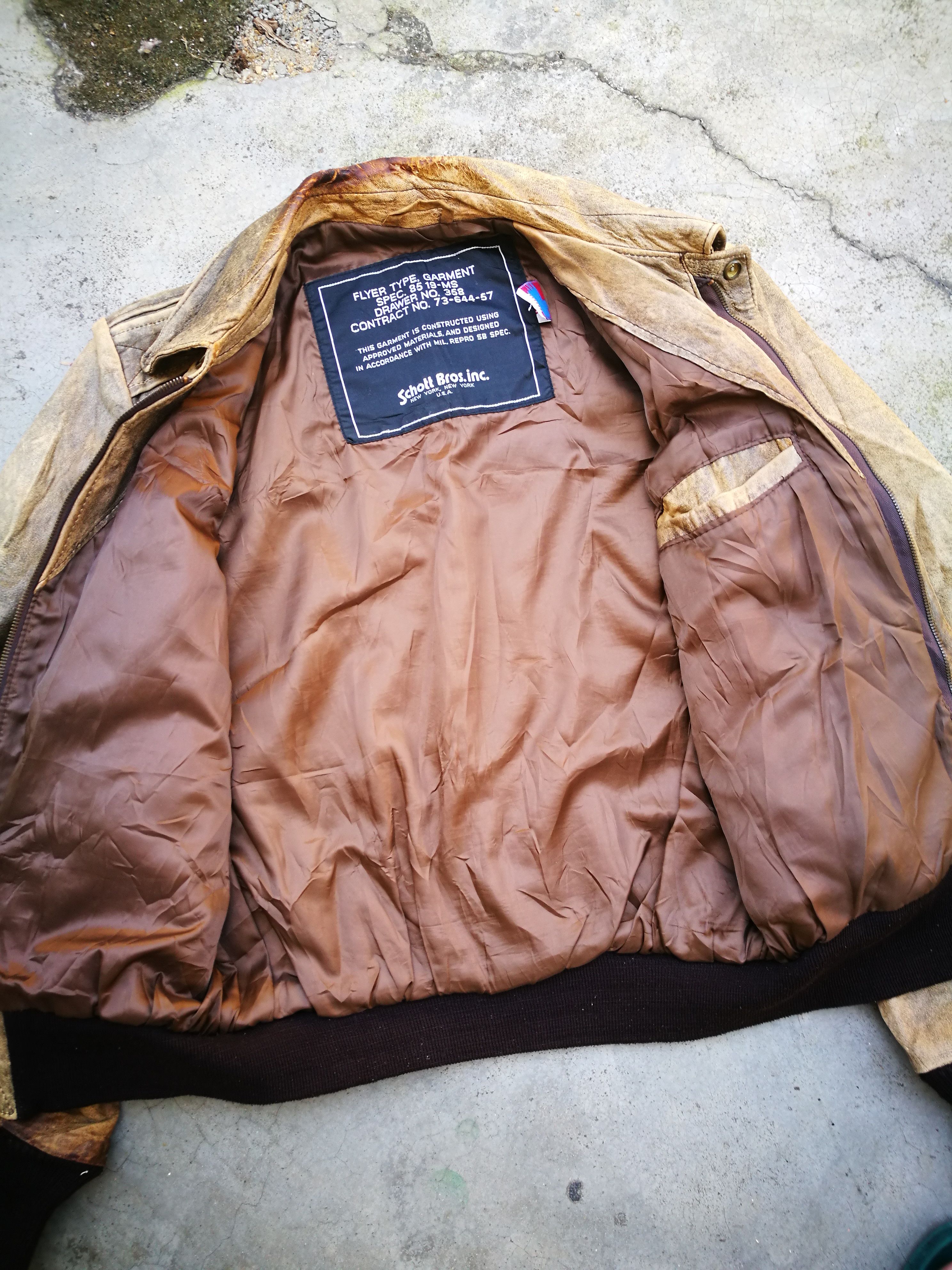Schott Schott bros.inc Distressed Leather Air Force Jacket 0001A Size US S / EU 44-46 / 1 - 7 Thumbnail