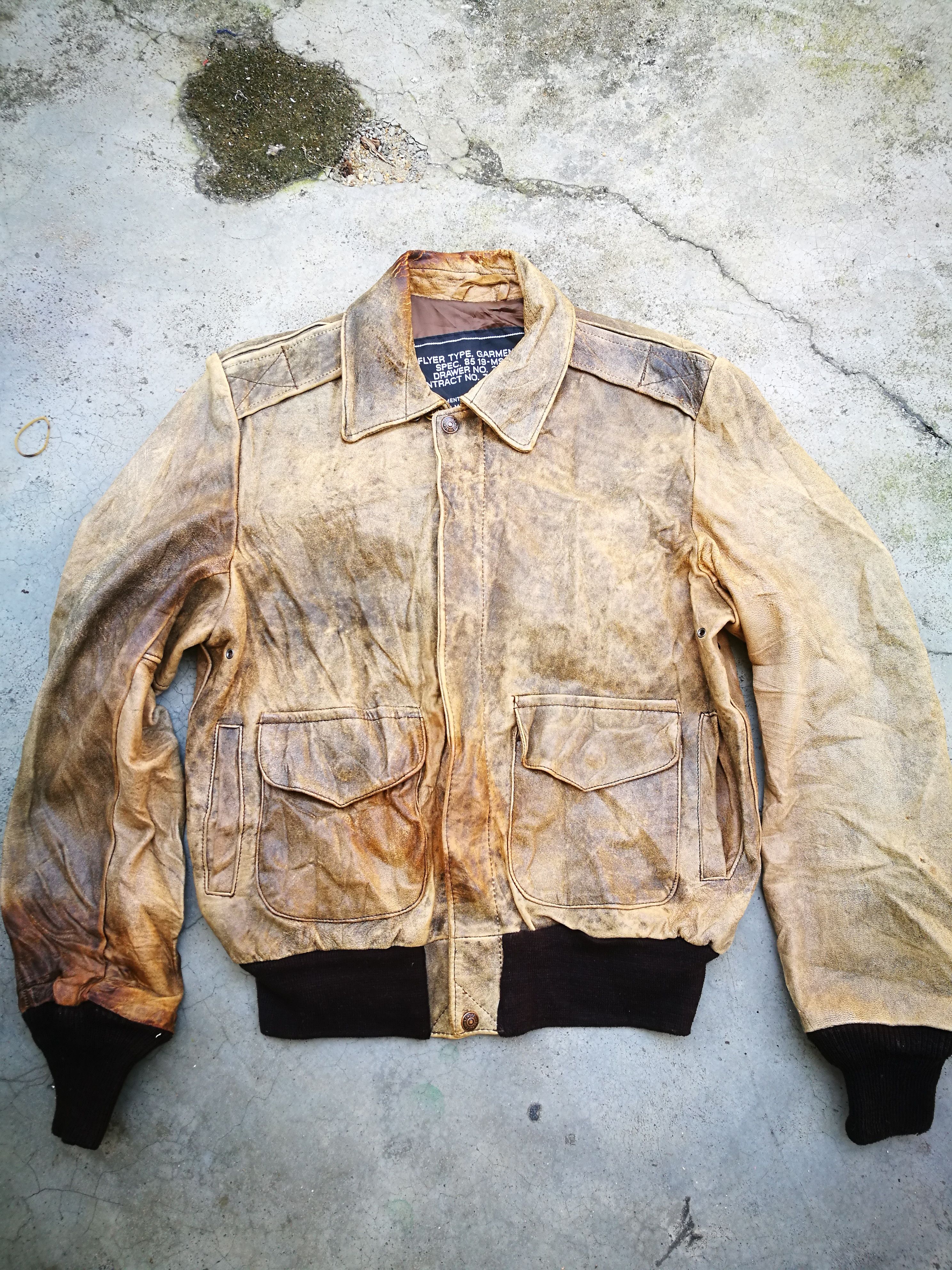 Schott Schott bros.inc Distressed Leather Air Force Jacket 0001A Size US S / EU 44-46 / 1 - 1 Thumbnail