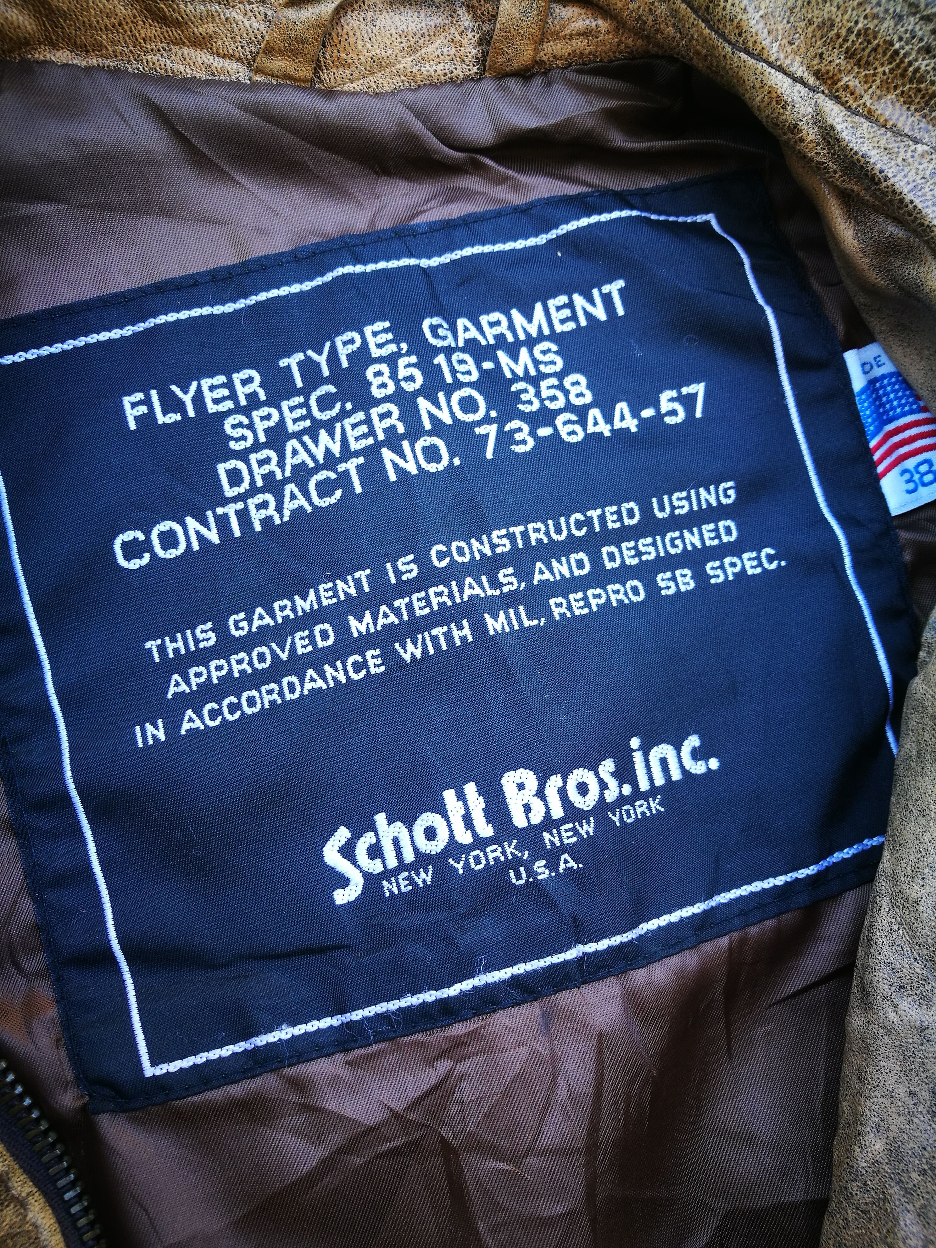 Schott Schott bros.inc Distressed Leather Air Force Jacket 0001A Size US S / EU 44-46 / 1 - 9 Thumbnail