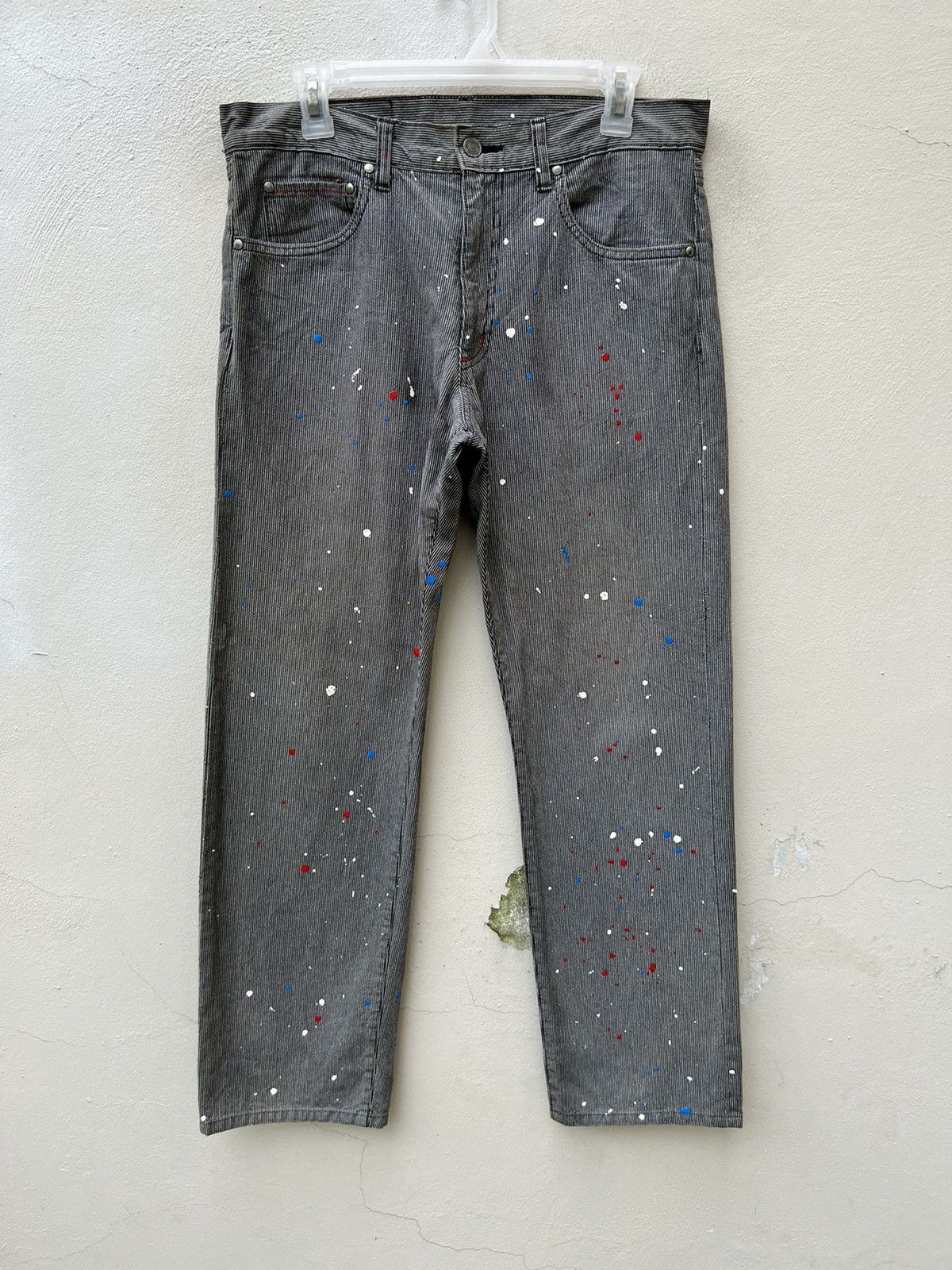 Vintage HIROMICHI NAKANO Japan Paint Splashed Striped Painter Pant Size US 32 / EU 48 - 6 Thumbnail