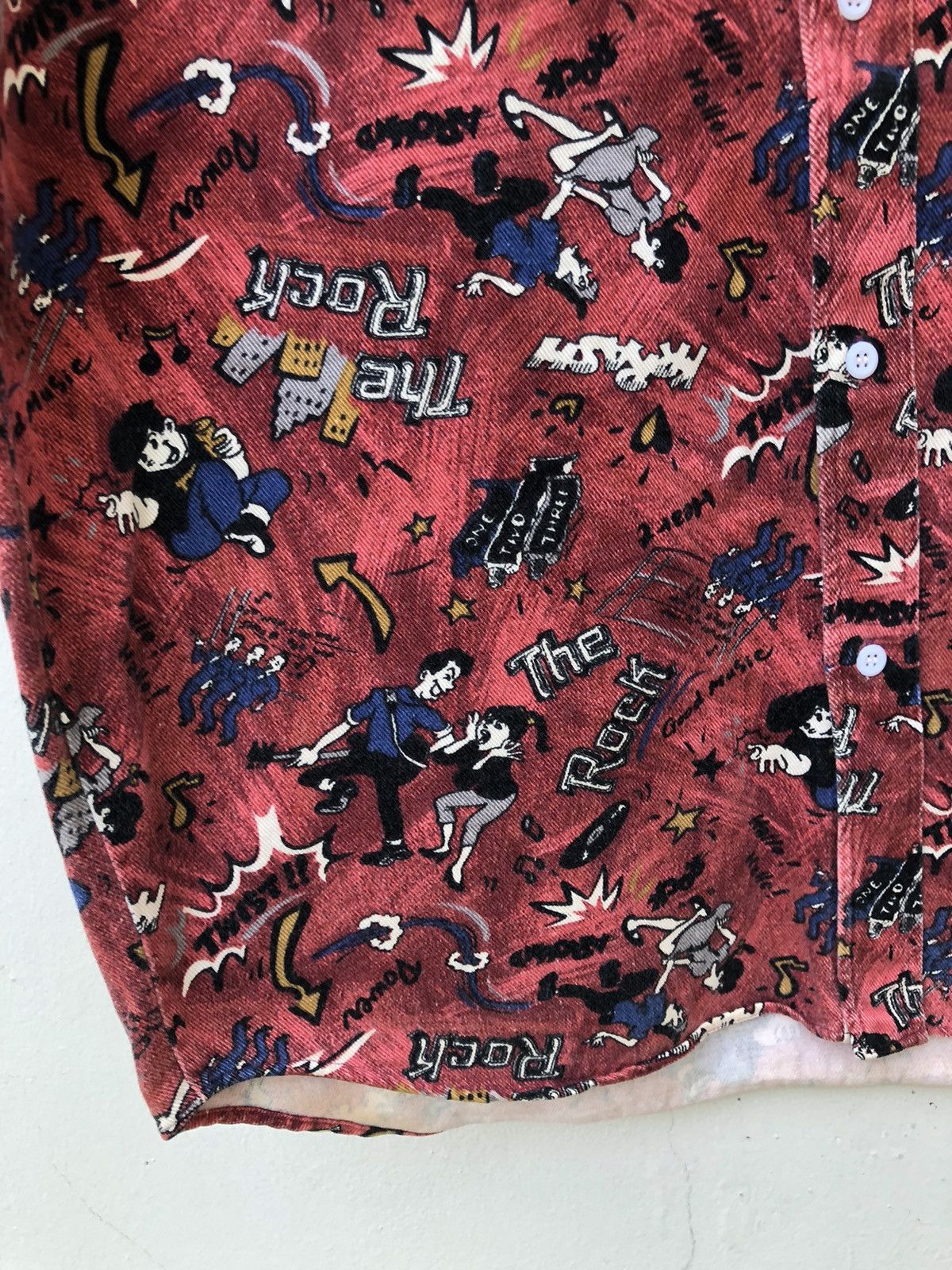 Vintage Vintage 90s J-Way Japan Printed Anime Gabardine Shirt Size US L / EU 52-54 / 3 - 7 Thumbnail