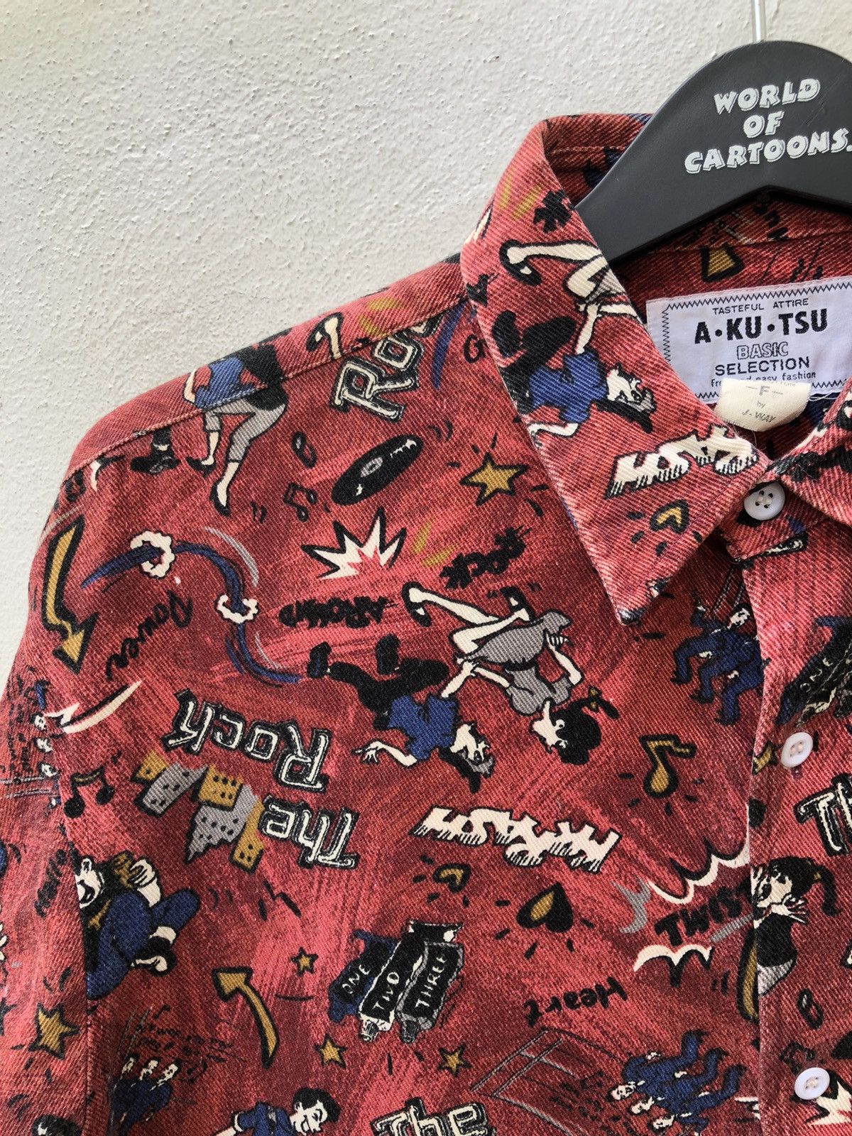 Vintage Vintage 90s J-Way Japan Printed Anime Gabardine Shirt Size US L / EU 52-54 / 3 - 5 Thumbnail
