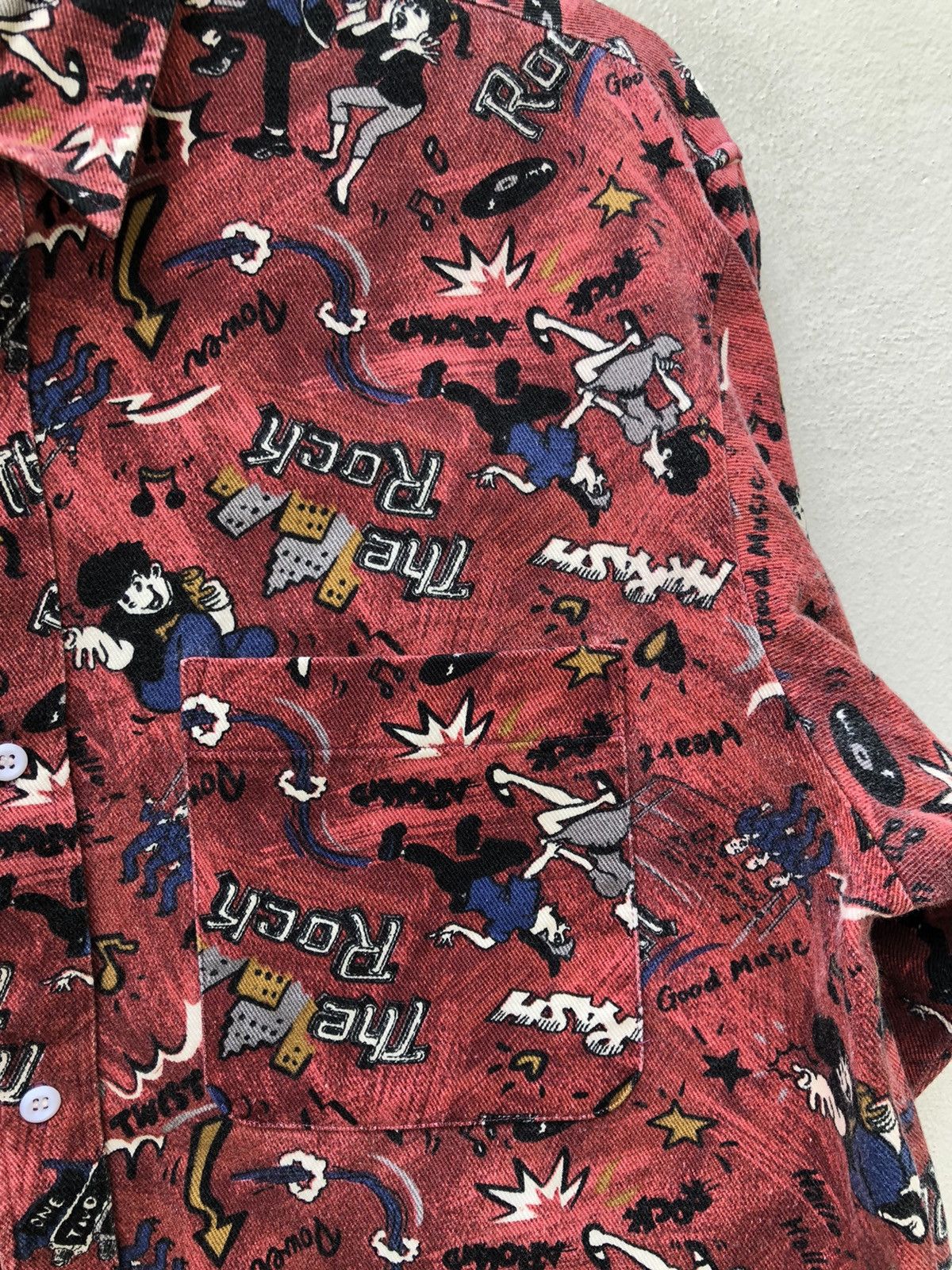 Vintage Vintage 90s J-Way Japan Printed Anime Gabardine Shirt Size US L / EU 52-54 / 3 - 9 Thumbnail