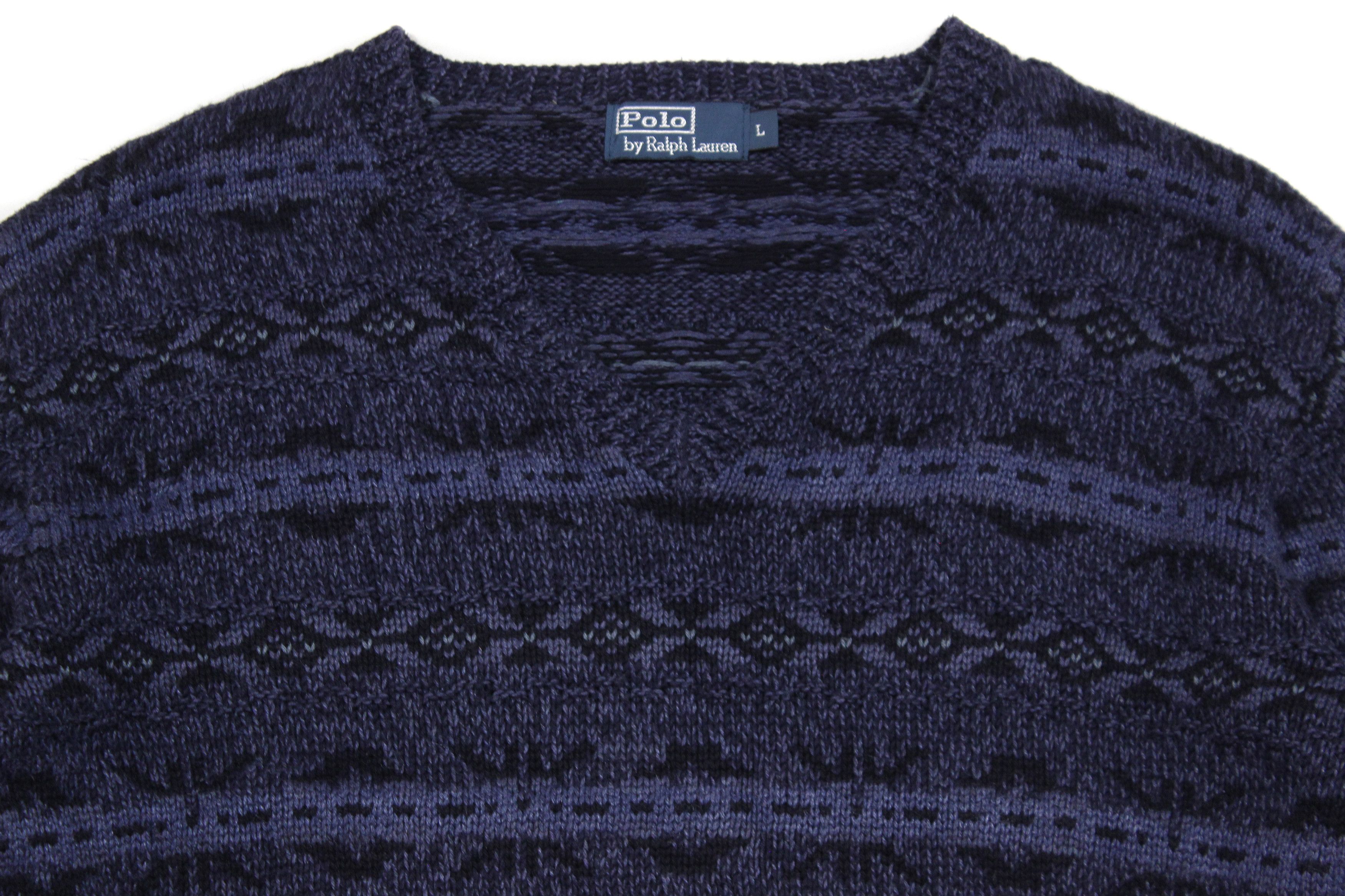 Polo Ralph Lauren Cotton Silk Fair Isle Pattern Knit Size US L / EU 52-54 / 3 - 3 Thumbnail