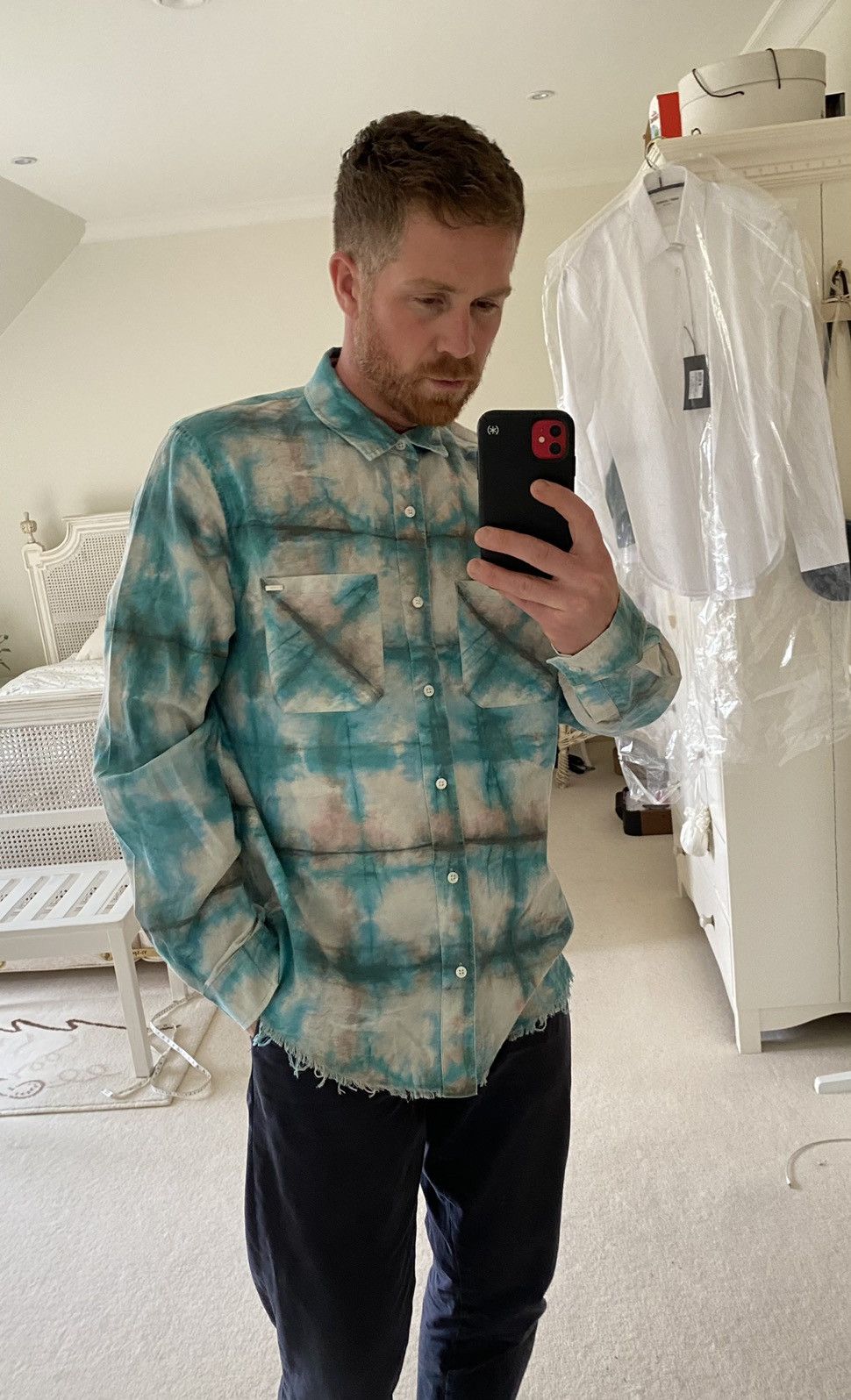 Amiri 🤩🤩 FW20 Amiri watercolour raw hem flannel XL £679 Size US XL / EU 56 / 4 - 2 Thumbnail