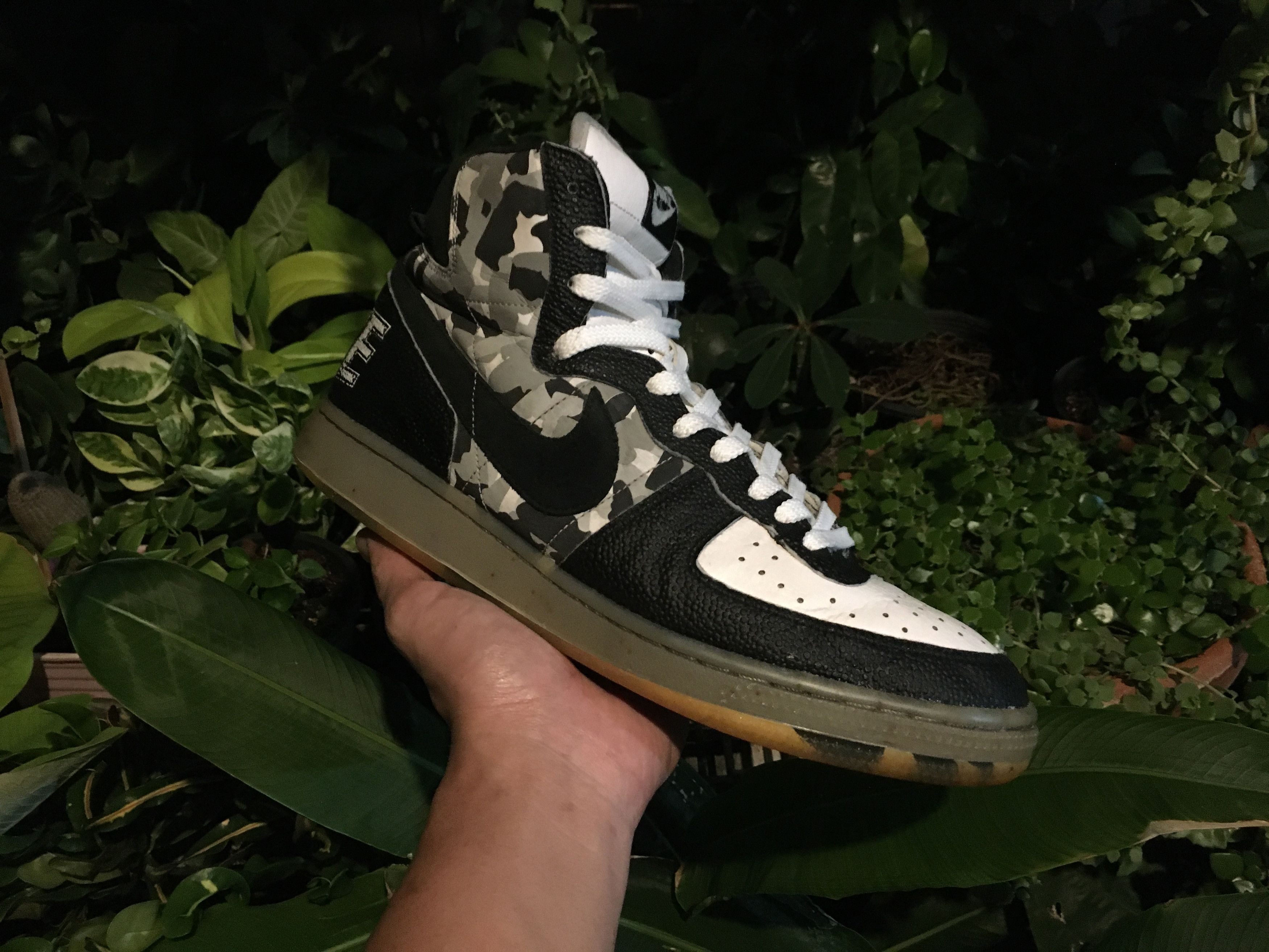 image of Nike Terminator High Premium X-Ray 2008 Shoes in Black/White/Tour Yellow, Men's (Size 10)