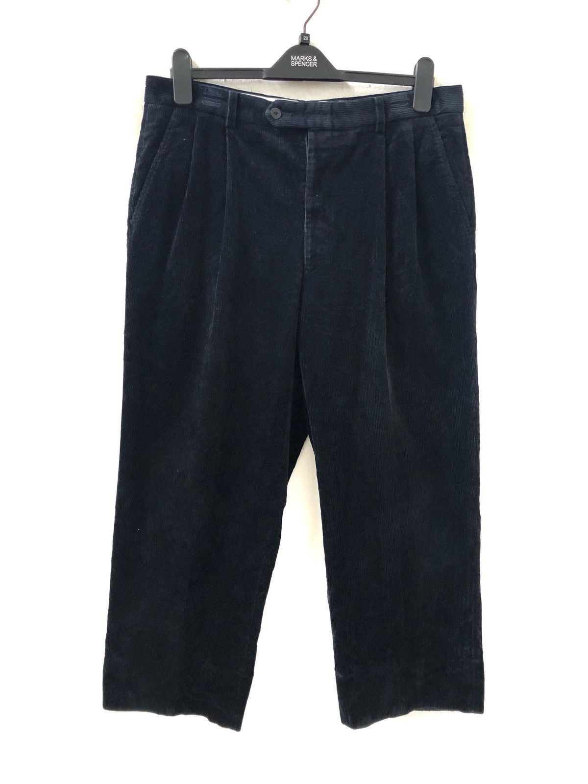 Burberry Japan Made Burberry London Navy Blue Corduroy Trouser Pant Size US 34 / EU 50 - 1 Thumbnail