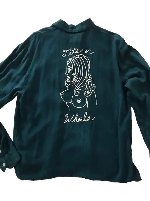 FUCT × SSDD × Wes Lang Fuct SSDD x Wes Lang "Tits Or Wheels" Button Up Shirt Size US XL / EU 56 / 4 - 5 Thumbnail