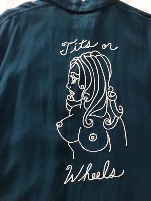 FUCT × SSDD × Wes Lang Fuct SSDD x Wes Lang "Tits Or Wheels" Button Up Shirt Size US XL / EU 56 / 4 - 8 Thumbnail