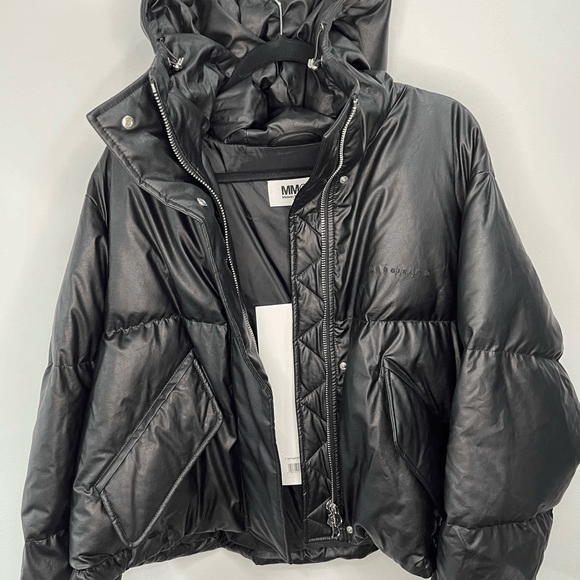 Maison Margiela Maison Margiela MM6 Down Jacket Faux-Leather Black Women’s L Size L / US 10 / IT 46 - 3 Thumbnail