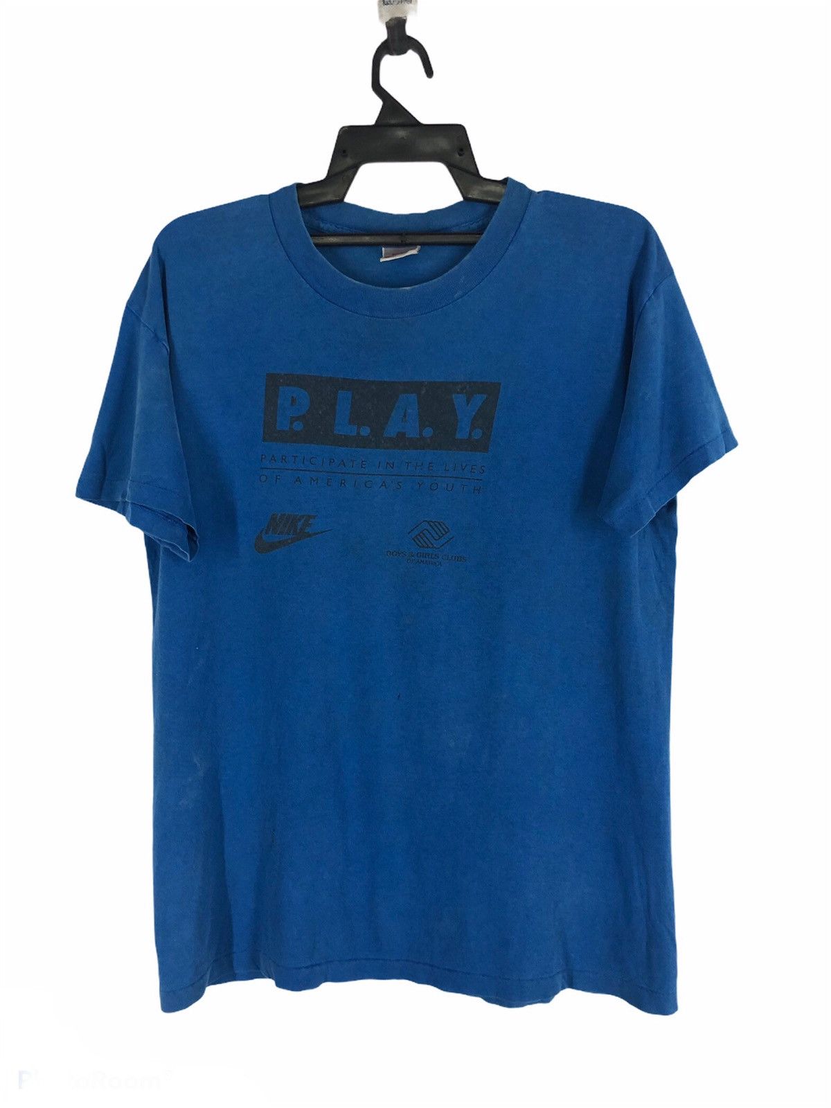 Nike × Vintage Vintage Nike P.L.A.Y. Boys and Girls Club Royal Blue Size US M / EU 48-50 / 2 - 1 Thumbnail