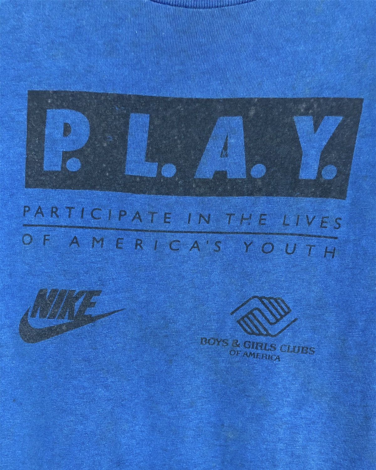 Nike × Vintage Vintage Nike P.L.A.Y. Boys and Girls Club Royal Blue Size US M / EU 48-50 / 2 - 5 Thumbnail