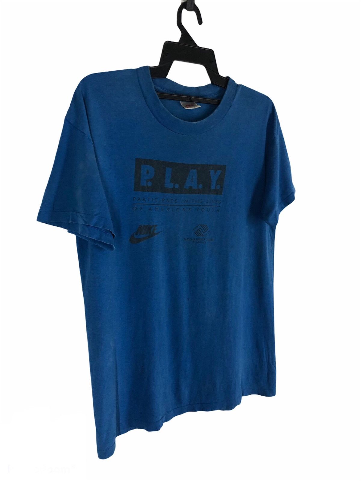 Nike × Vintage Vintage Nike P.L.A.Y. Boys and Girls Club Royal Blue Size US M / EU 48-50 / 2 - 2 Thumbnail