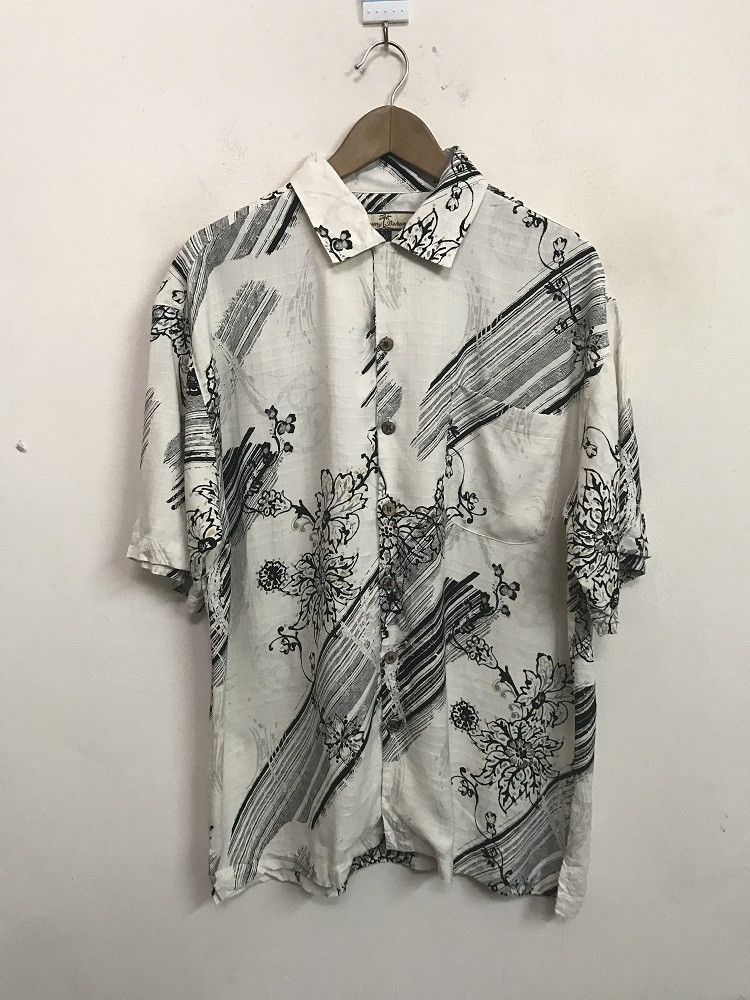 Tommy Bahama Tommy Bahama Aloha Floral Silk Baggy Hawaiian Shirt Size US L / EU 52-54 / 3 - 4 Thumbnail