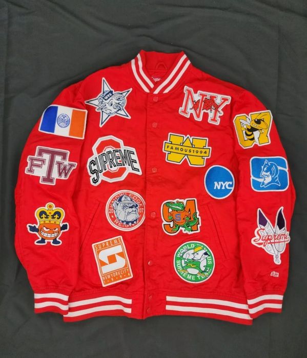 Supreme Supreme 07 NCAA Varsity Jacket RARE Franchise Patches NBA