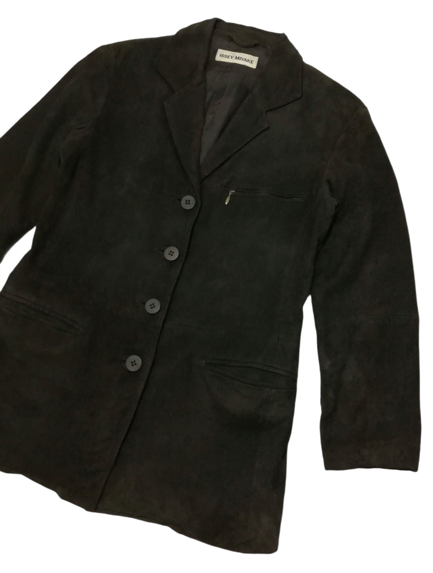 Issey Miyake × Leather 🔥ICONIC Legendary Designer Issey Miyake Suede Casual Coat Size US XS / EU 42 / 0 - 5 Thumbnail