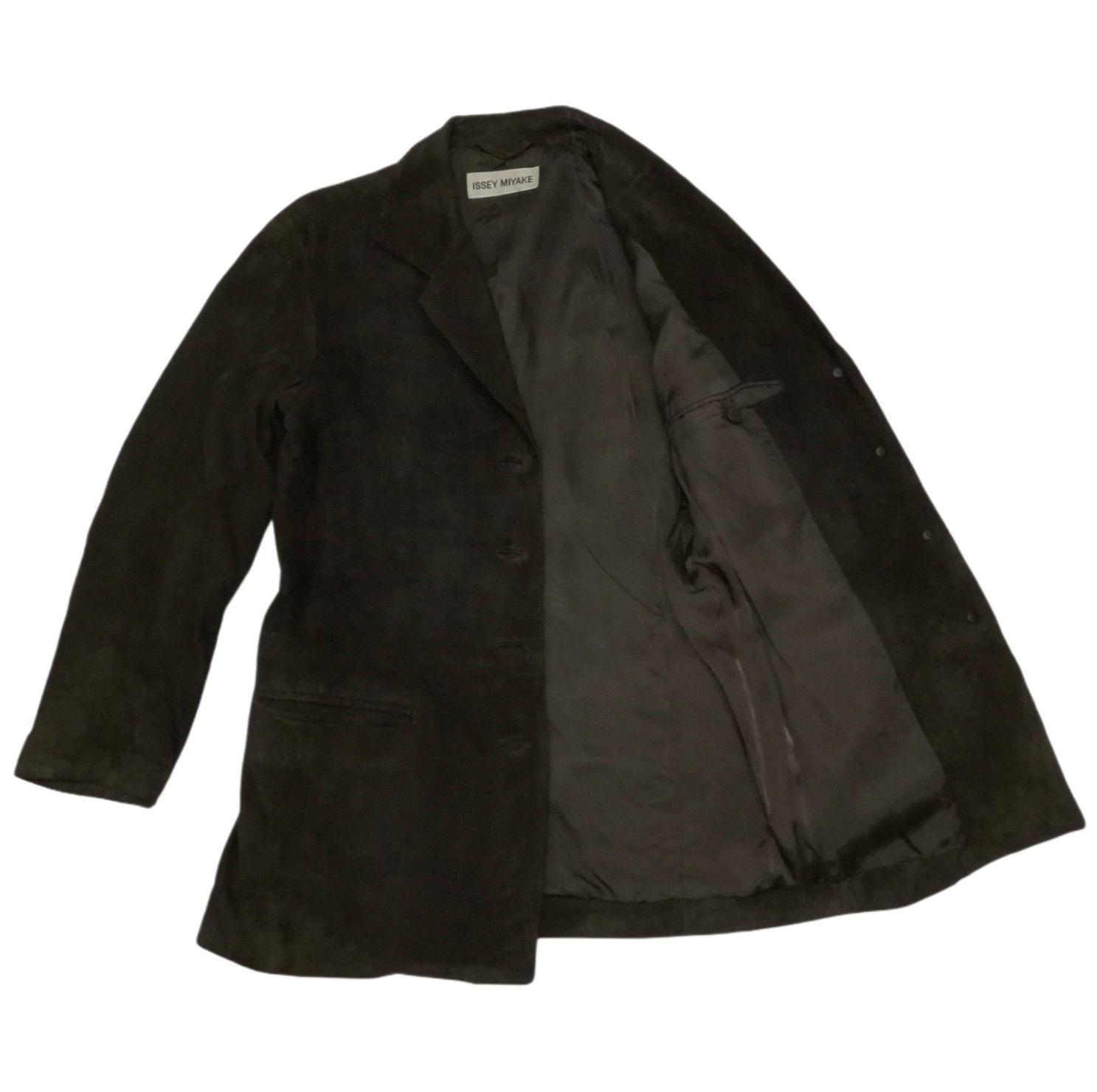 Issey Miyake × Leather 🔥ICONIC Legendary Designer Issey Miyake Suede Casual Coat Size US XS / EU 42 / 0 - 7 Thumbnail
