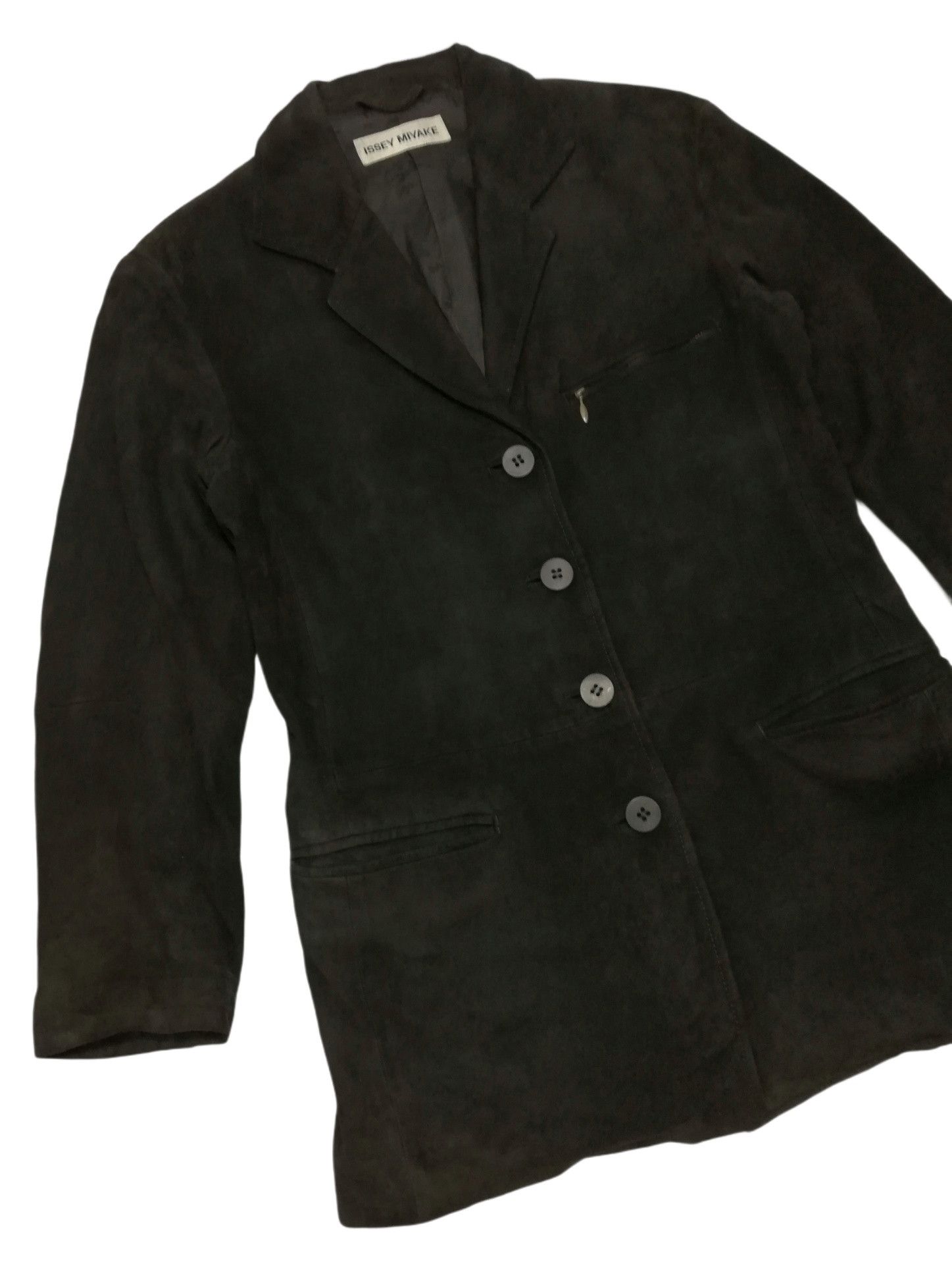 Issey Miyake × Leather 🔥ICONIC Legendary Designer Issey Miyake Suede Casual Coat Size US XS / EU 42 / 0 - 4 Thumbnail