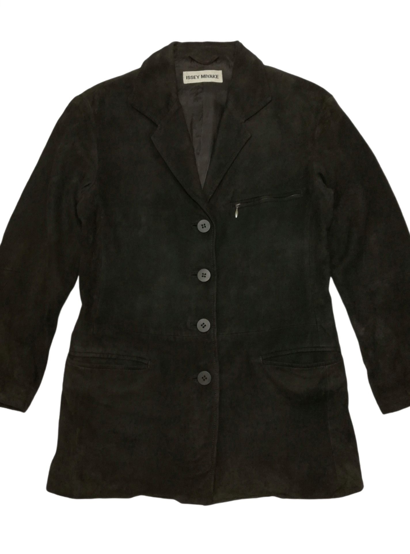 Issey Miyake × Leather 🔥ICONIC Legendary Designer Issey Miyake Suede Casual Coat Size US XS / EU 42 / 0 - 3 Thumbnail