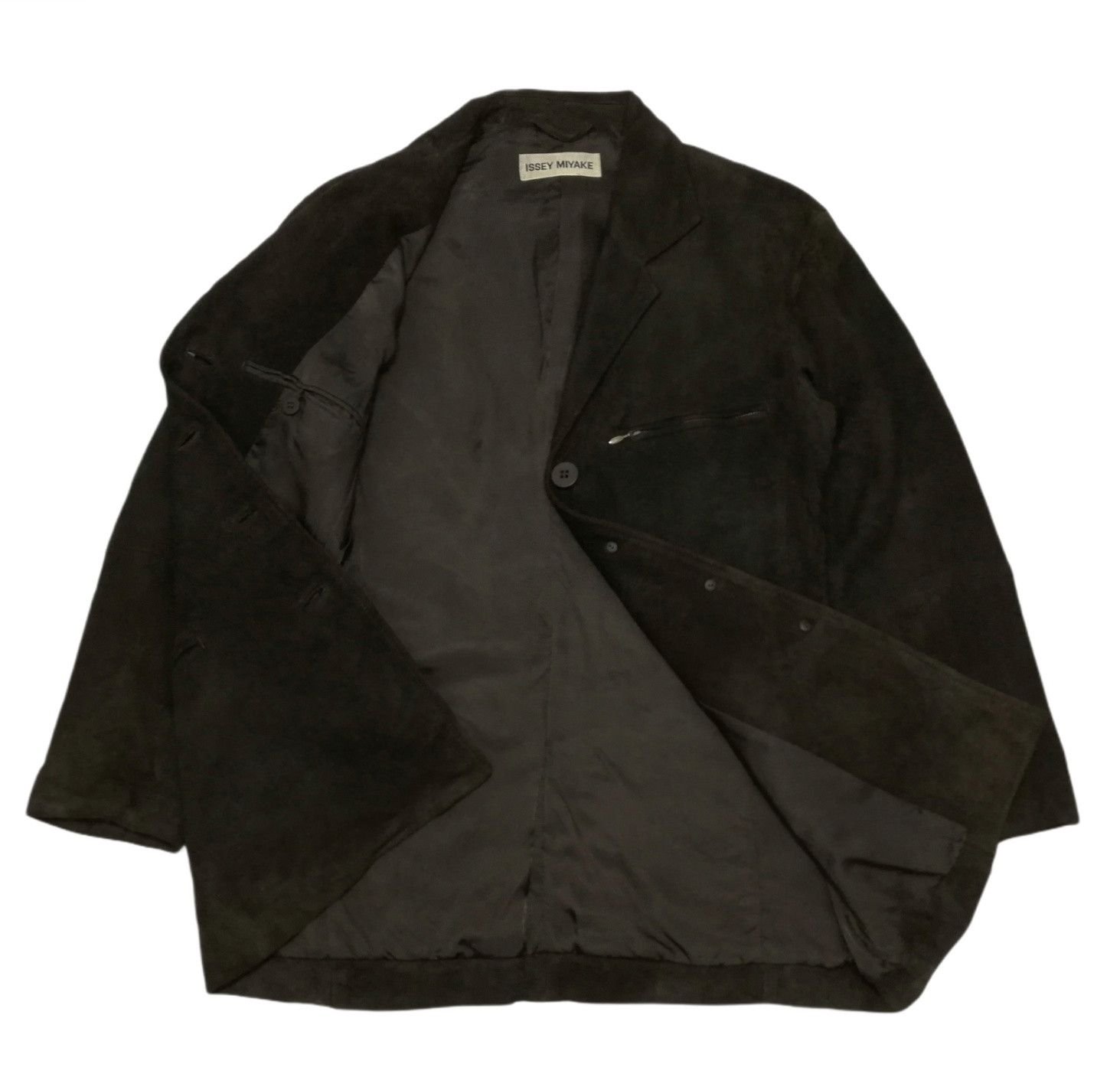 Issey Miyake × Leather 🔥ICONIC Legendary Designer Issey Miyake Suede Casual Coat Size US XS / EU 42 / 0 - 6 Thumbnail