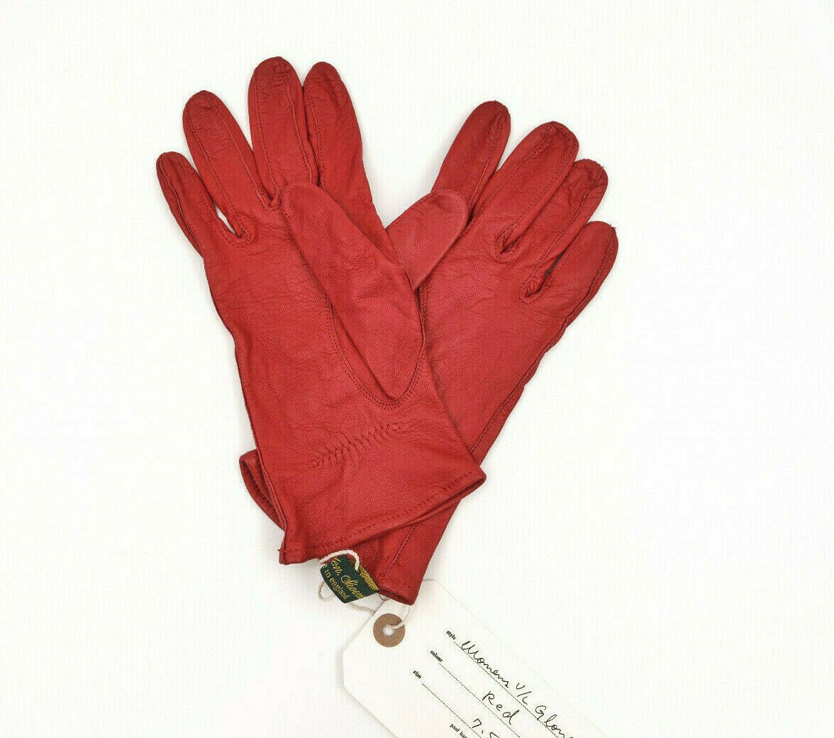 Paul Harnden Shoemakers NWT PAUL HARNDEN UNLINED RED LEATHER GLOVES 7.5UK (W) Size ONE SIZE - 1 Thumbnail