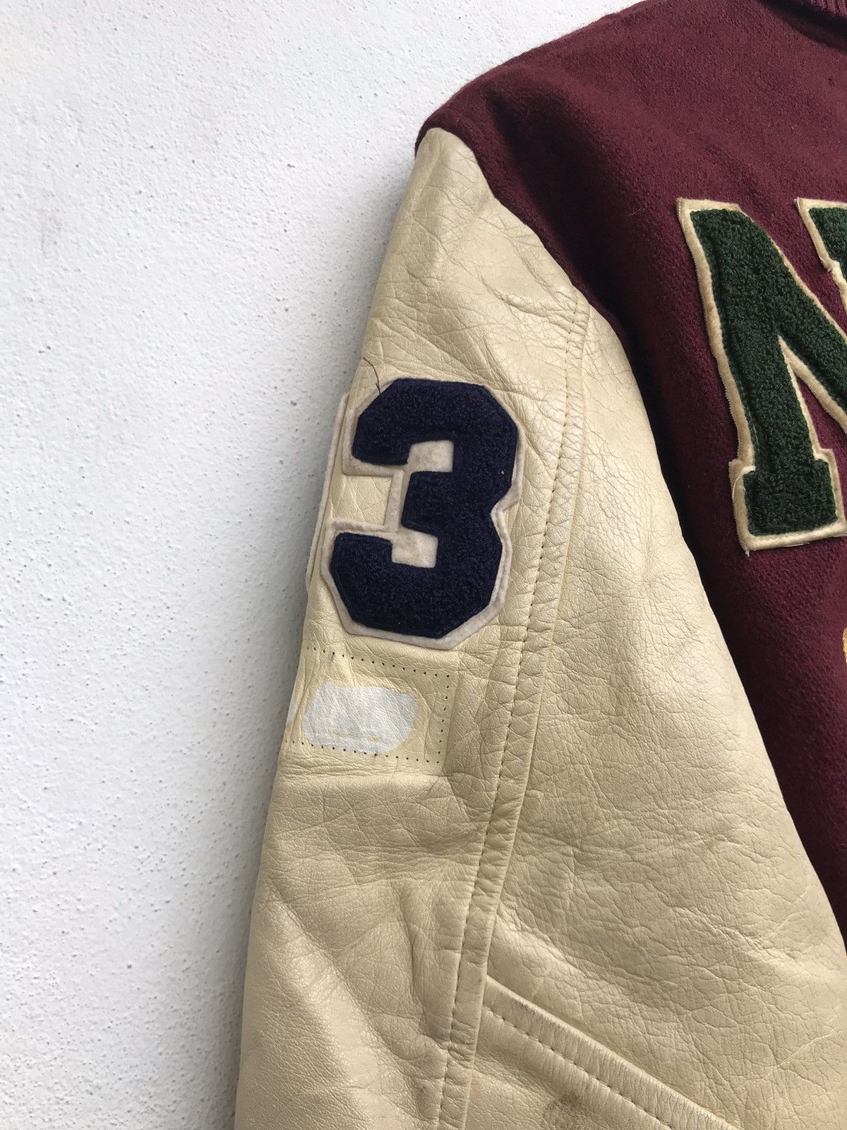 Sports Specialties × Vintage Vtg Tennis & Ski Team NCS Sports Club Staff Leather Sleeve Size US M / EU 48-50 / 2 - 17 Thumbnail
