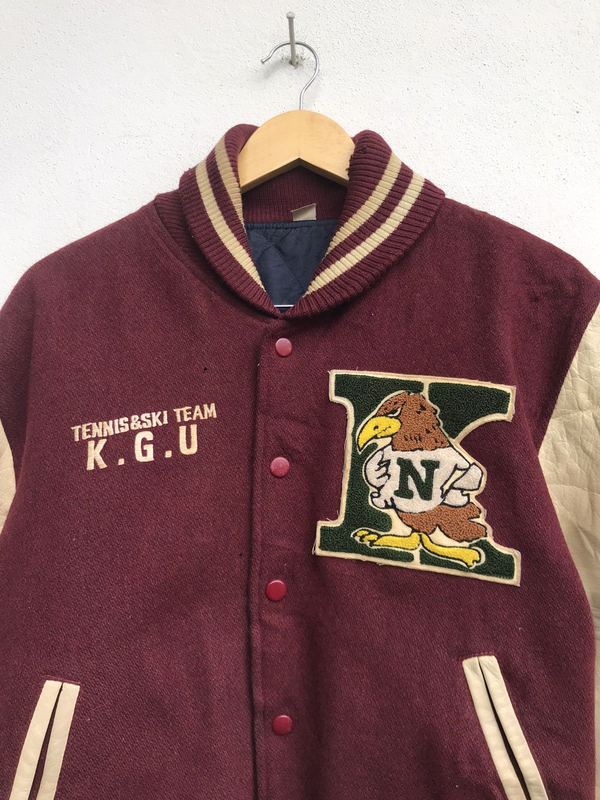 Sports Specialties × Vintage Vtg Tennis & Ski Team NCS Sports Club Staff Leather Sleeve Size US M / EU 48-50 / 2 - 4 Thumbnail