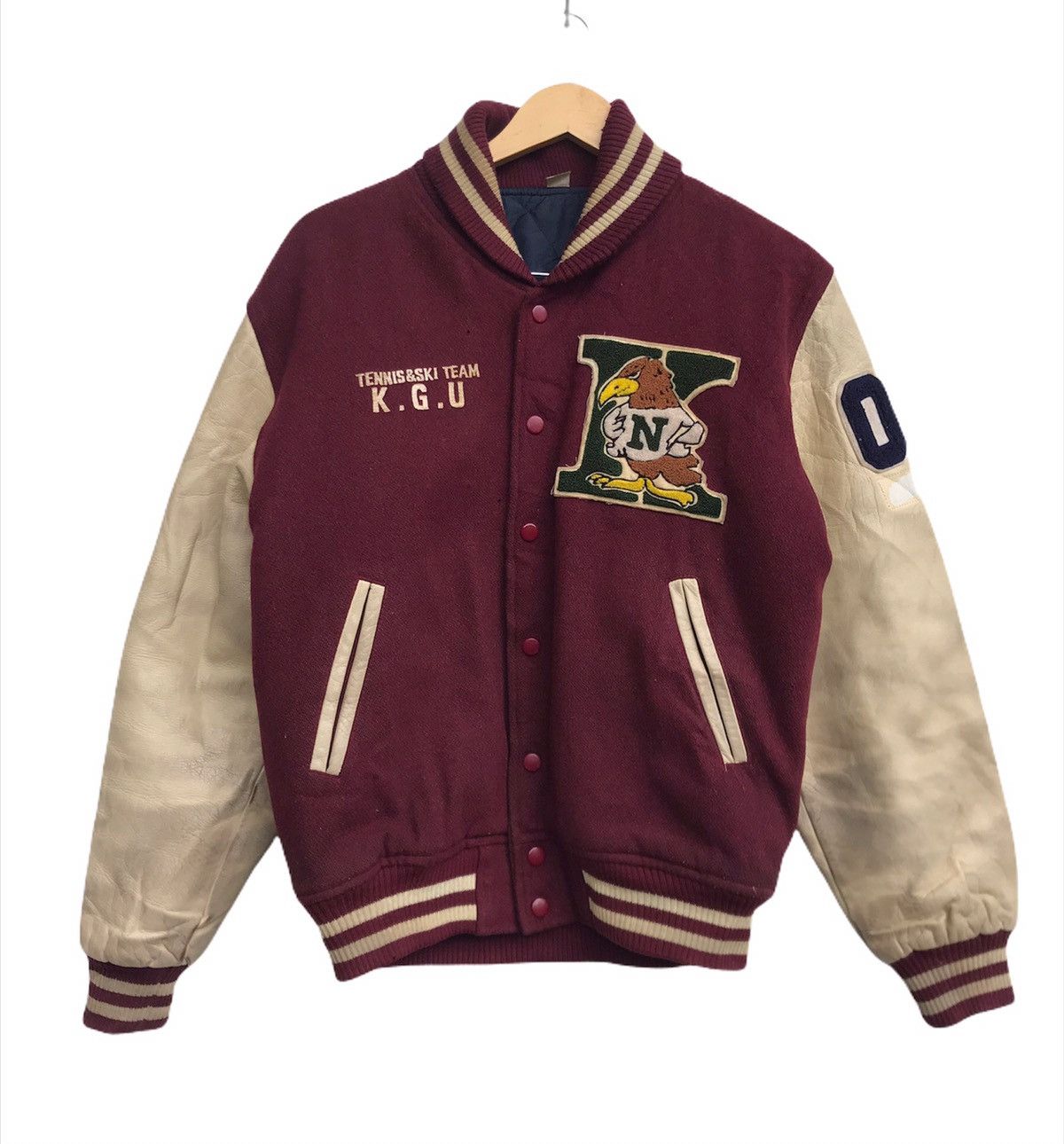 Sports Specialties × Vintage Vtg Tennis & Ski Team NCS Sports Club Staff Leather Sleeve Size US M / EU 48-50 / 2 - 3 Thumbnail