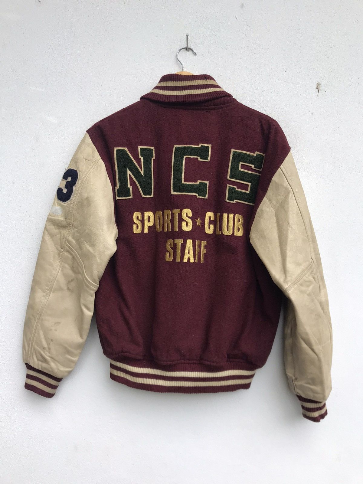 Sports Specialties × Vintage Vtg Tennis & Ski Team NCS Sports Club Staff Leather Sleeve Size US M / EU 48-50 / 2 - 5 Thumbnail