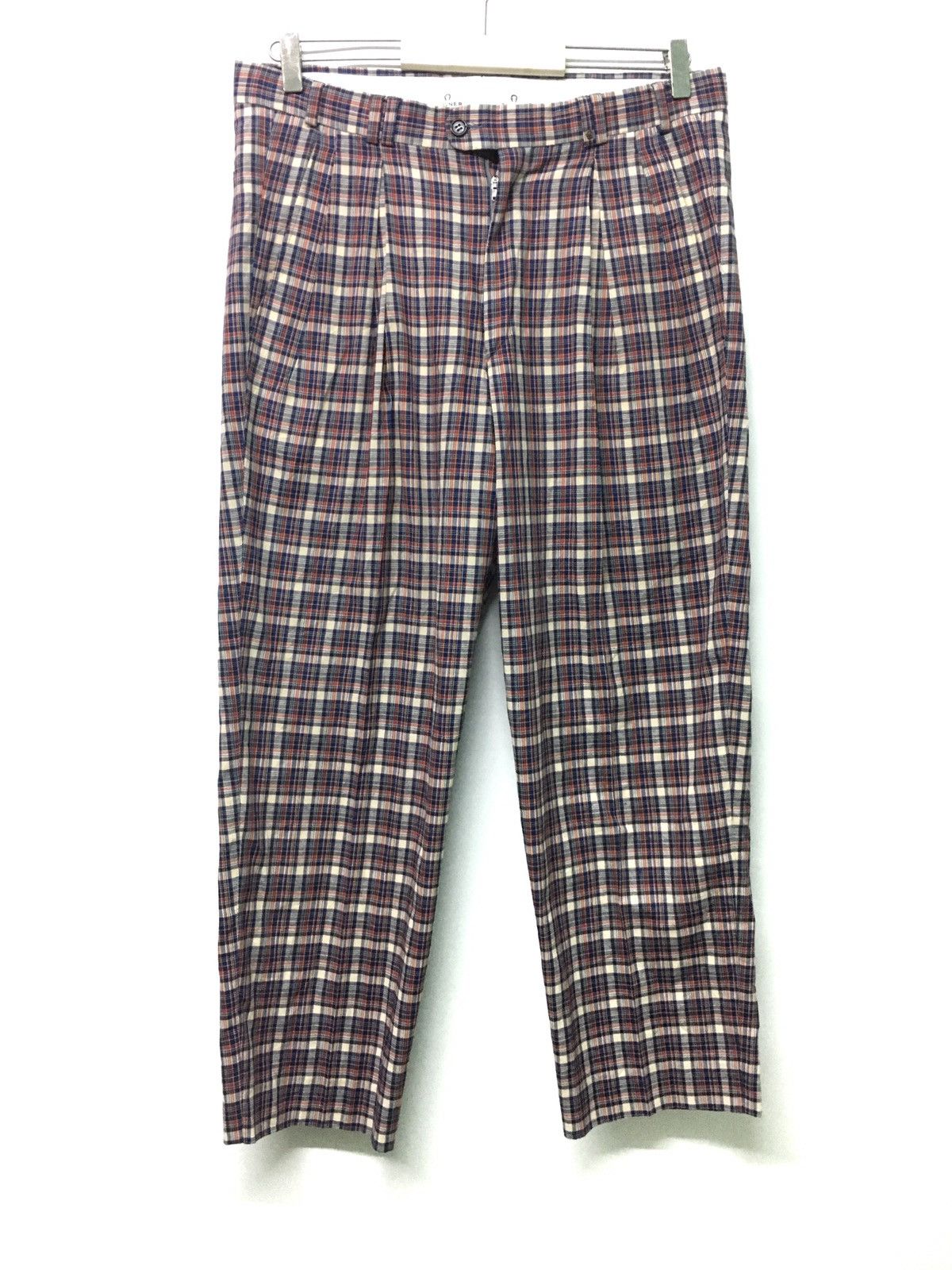 Aigner × Vintage Vintage Aigner Baggy Style Checkred Size US 33 - 1 Thumbnail
