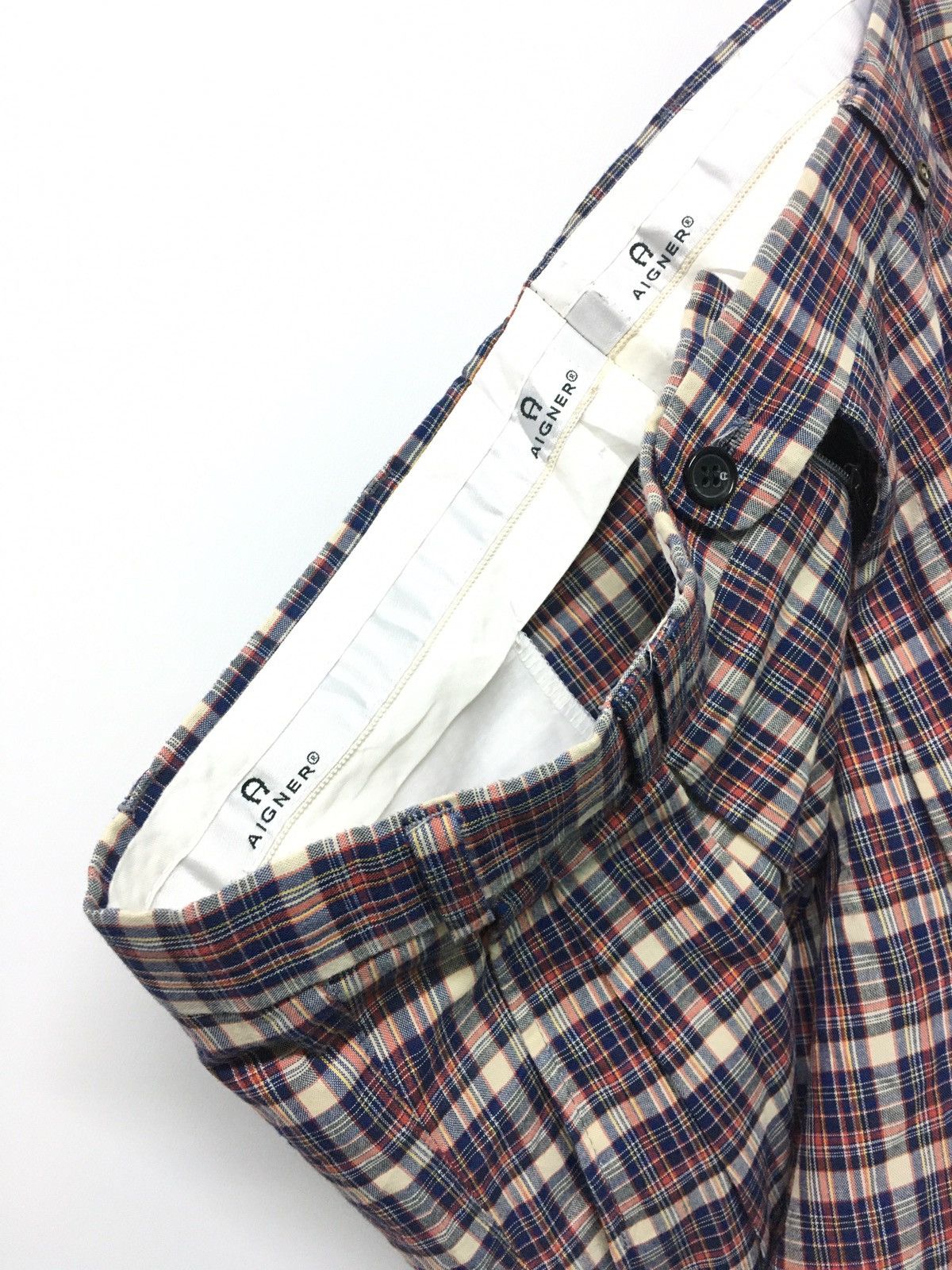 Aigner × Vintage Vintage Aigner Baggy Style Checkred Size US 33 - 7 Thumbnail