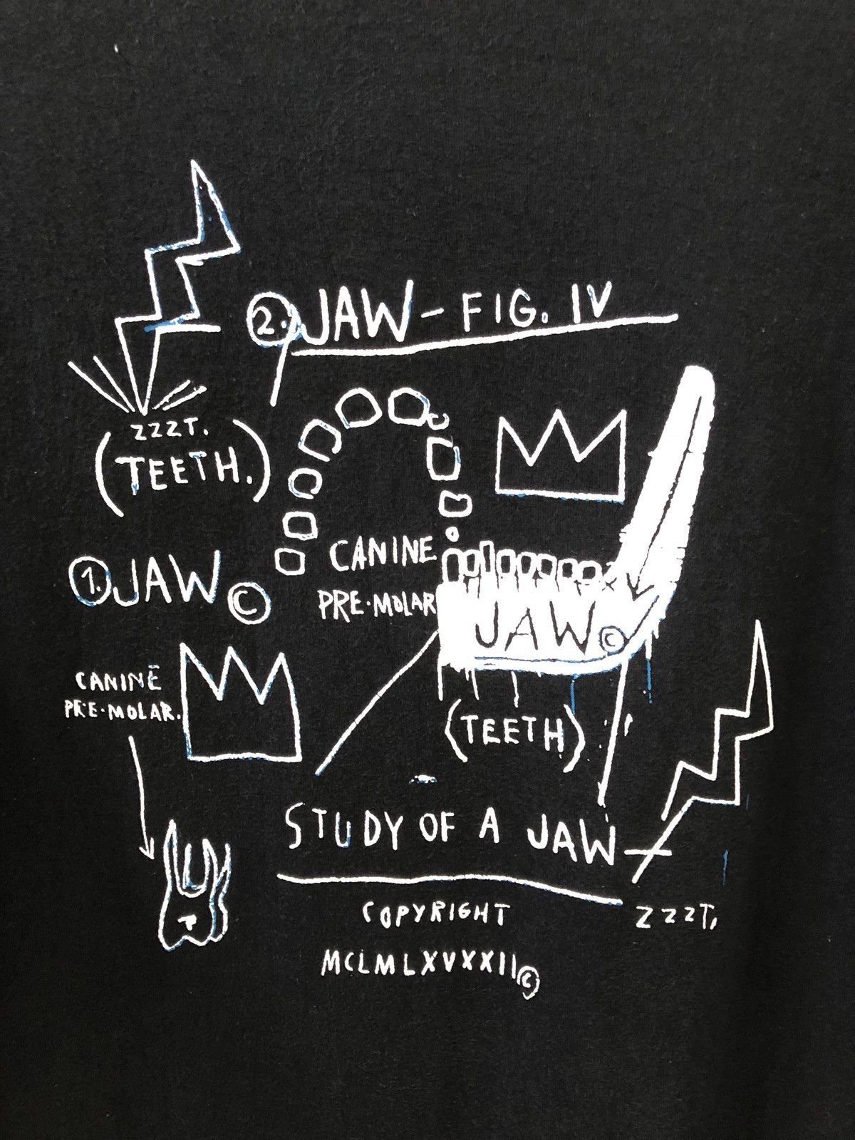 Jean-Michel Basquiat Vintage 2000s JMB Study Of A Jaw Pop Art Black LS t shirt Size US L / EU 52-54 / 3 - 2 Thumbnail