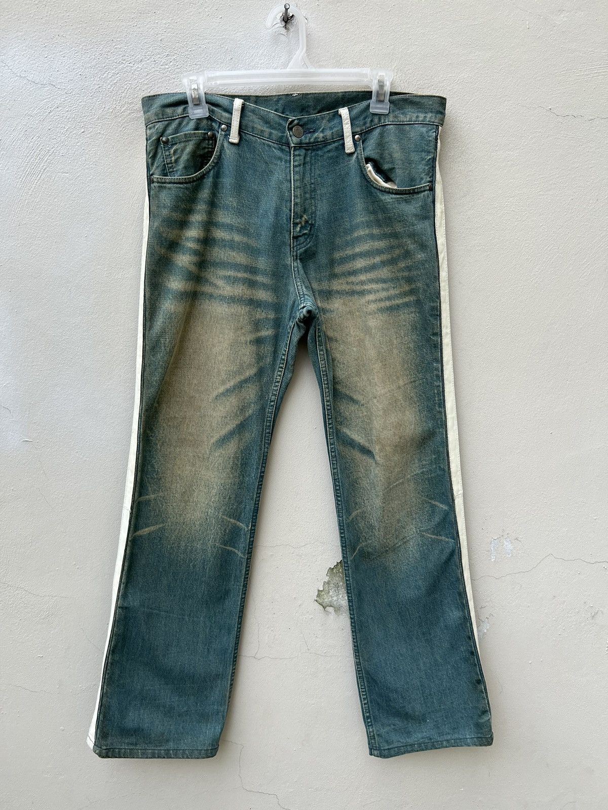 ABAHOUSE Vintage ABAHOUSE Japan Side Leather Tape Denim Mud Jeans Size US 32 / EU 48 - 6 Thumbnail