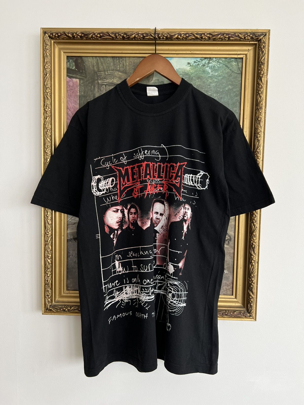 Vintage 2004 Metallica St Anger Rock Band Black Tee