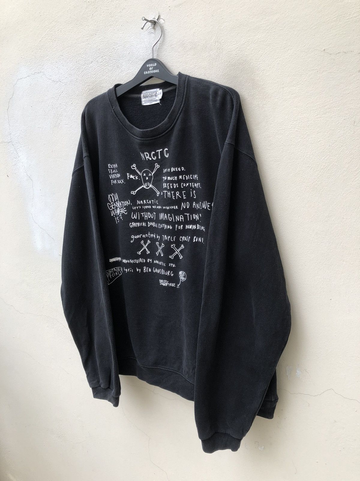 Narcotic GDC Vtg Y2K 2003 Narcotic Pop Art Faded Black Crewneck Sweater Size US XL / EU 56 / 4 - 8 Thumbnail