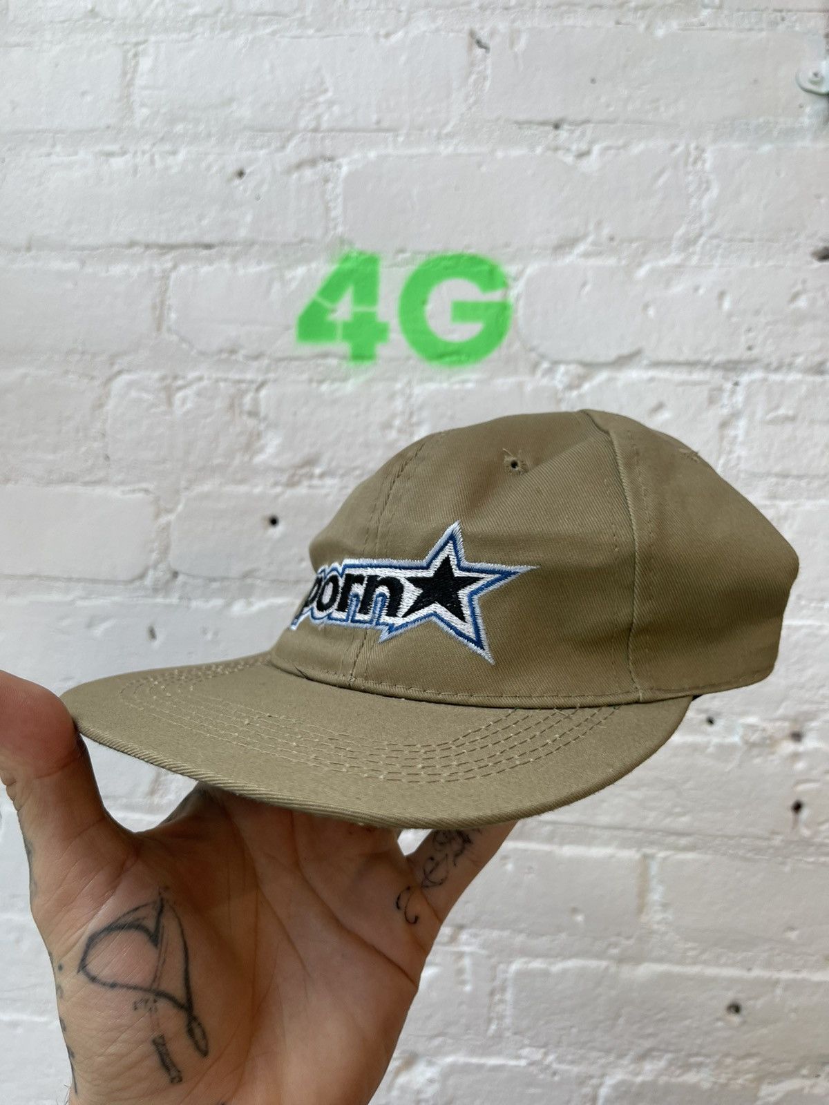 Vintage 90s PORNSTAR BRAND PORN HAT SNAPBACK LARGE LOGO Size ONE SIZE - 2 Thumbnail