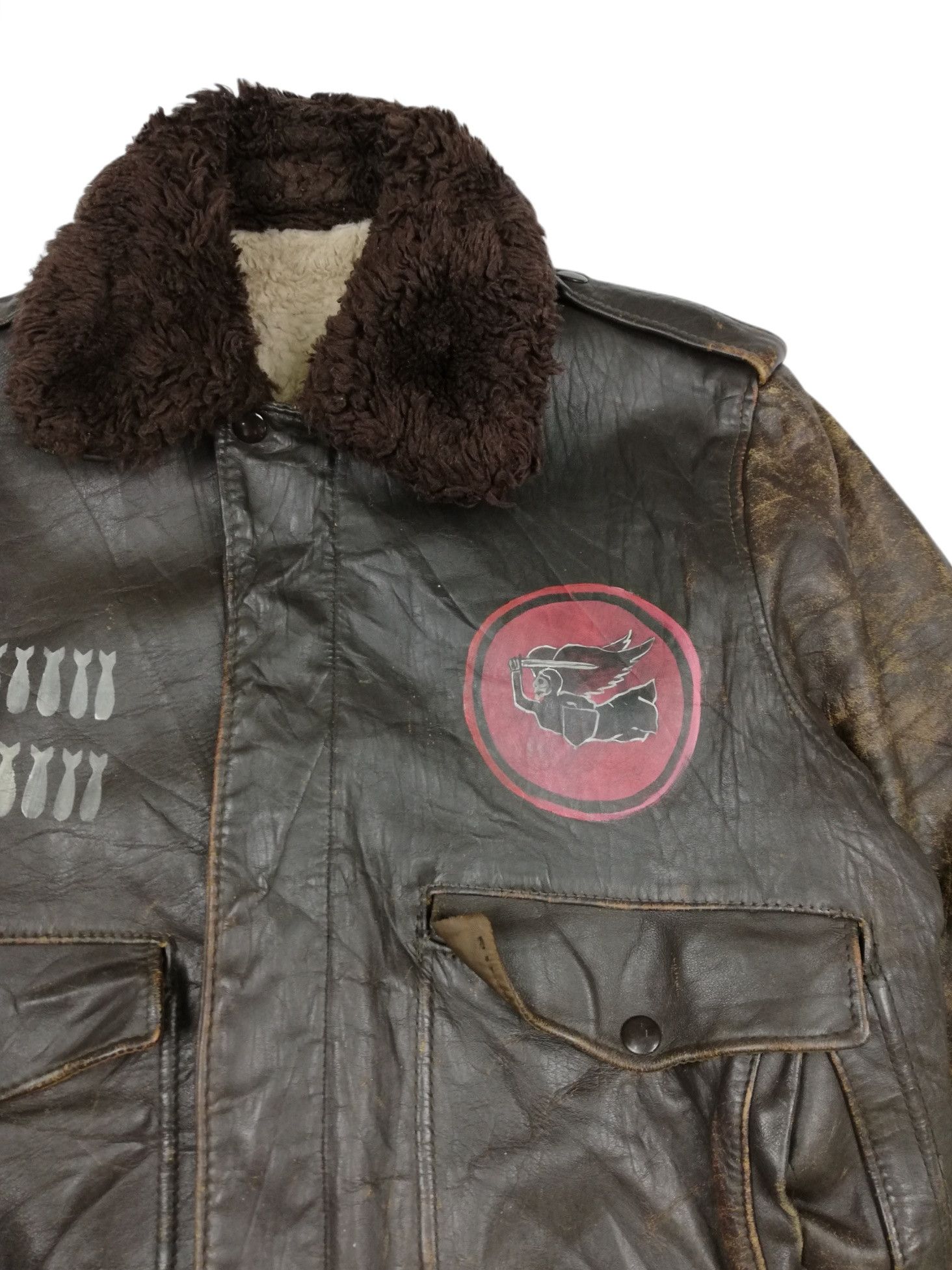 Vintage 🔥Design U.S. WWII Bomber The Big Thot A-2 Flight Jacket Size US M / EU 48-50 / 2 - 3 Thumbnail