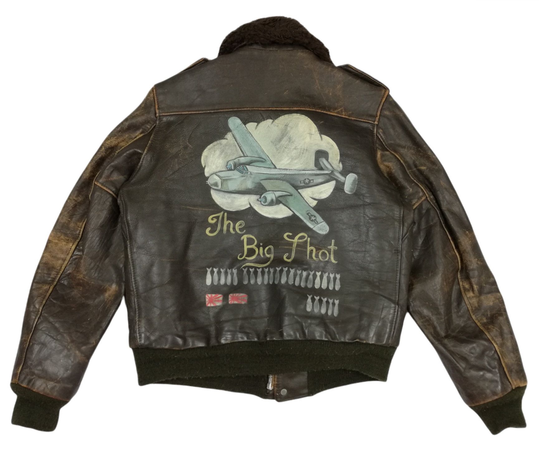 Vintage 🔥Design U.S. WWII Bomber The Big Thot A-2 Flight Jacket Size US M / EU 48-50 / 2 - 18 Thumbnail