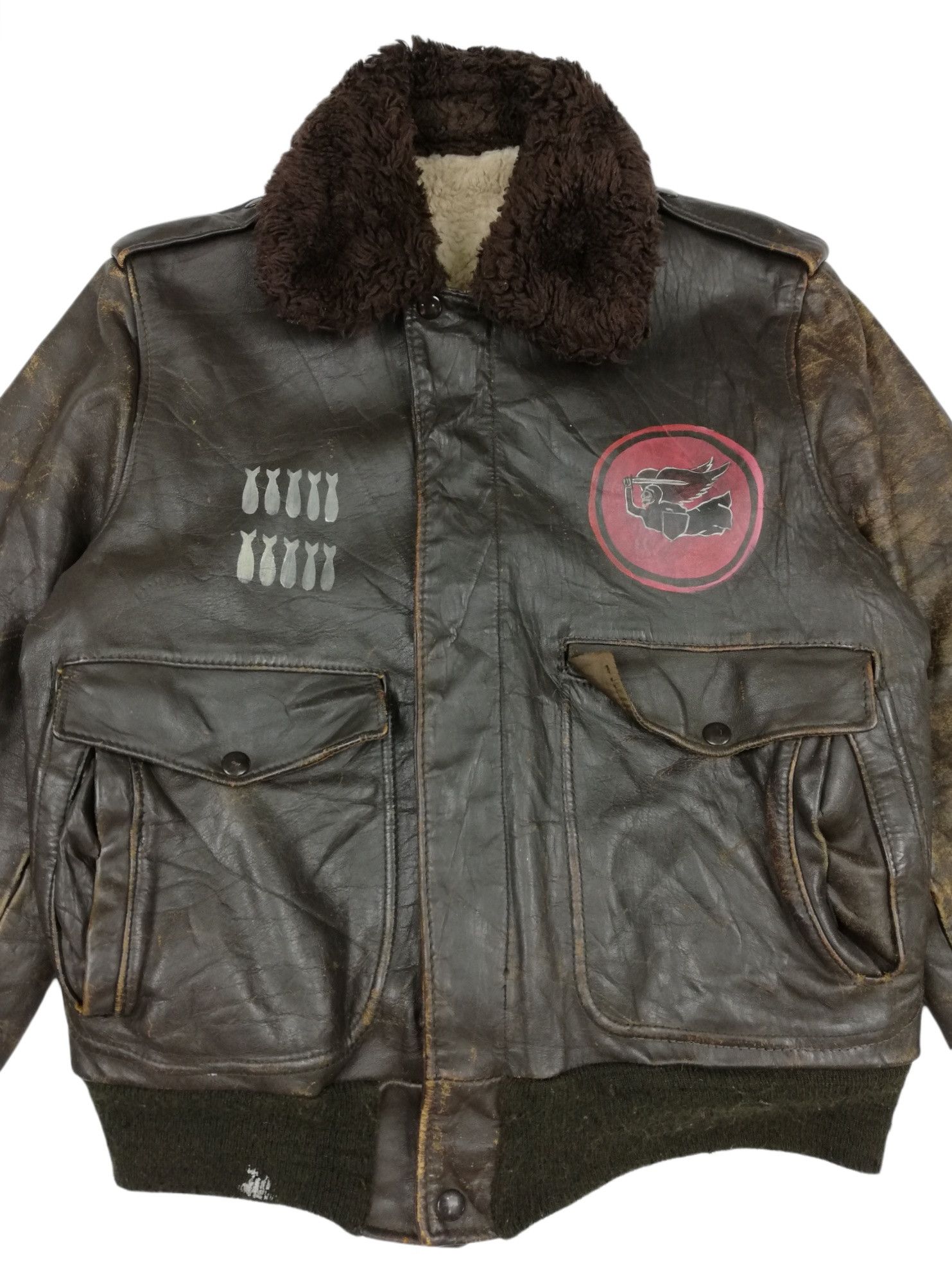 Vintage 🔥Design U.S. WWII Bomber The Big Thot A-2 Flight Jacket Size US M / EU 48-50 / 2 - 6 Thumbnail
