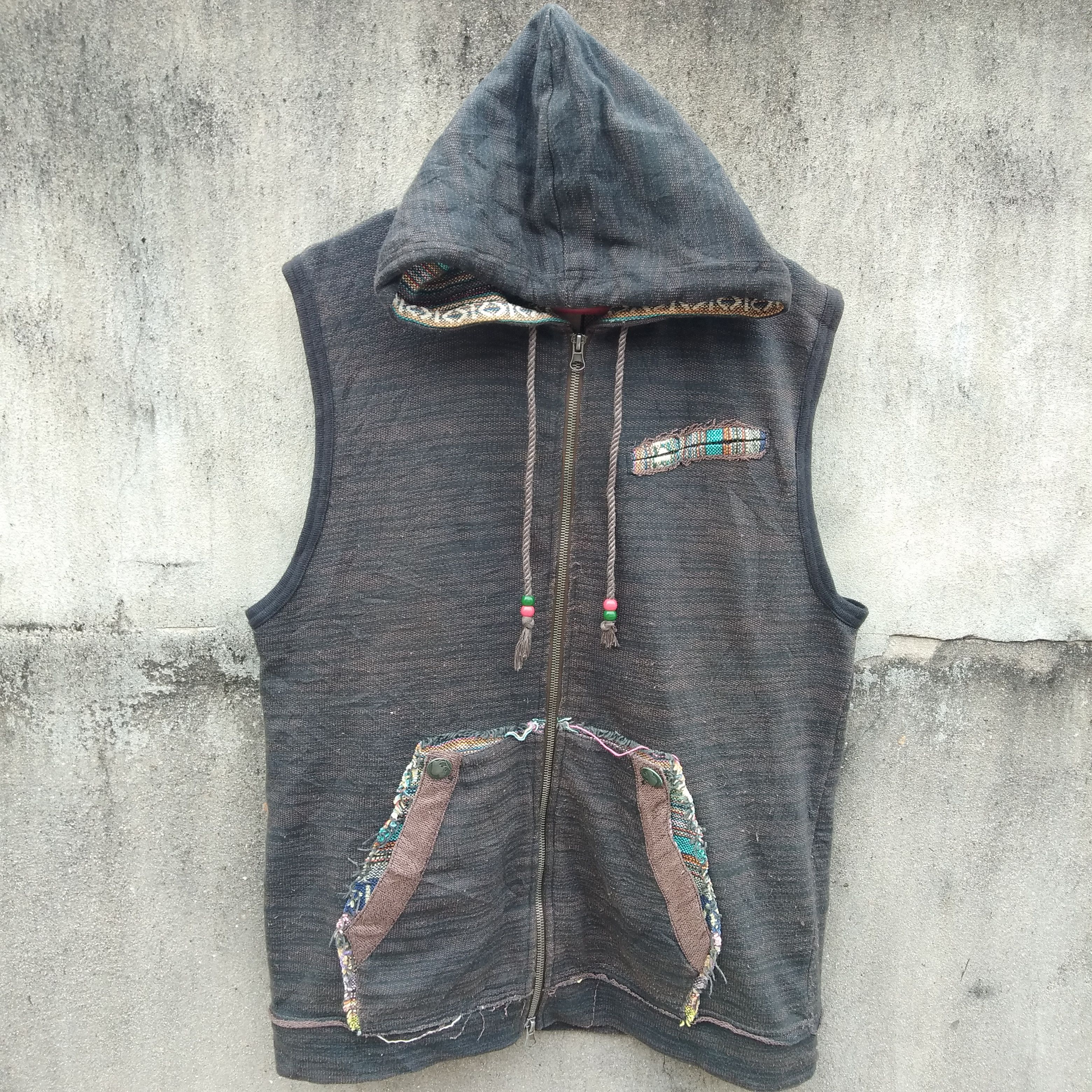 image of Power To The People Sleeveless Jacket in Dark Gray, Men's (Size Medium)