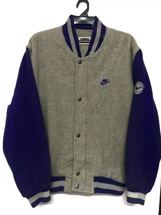 Nike 90s NIKE Basketball Wool Varsity Gray Tag Embroidery (E1000) Size US XL / EU 56 / 4 - 3 Thumbnail