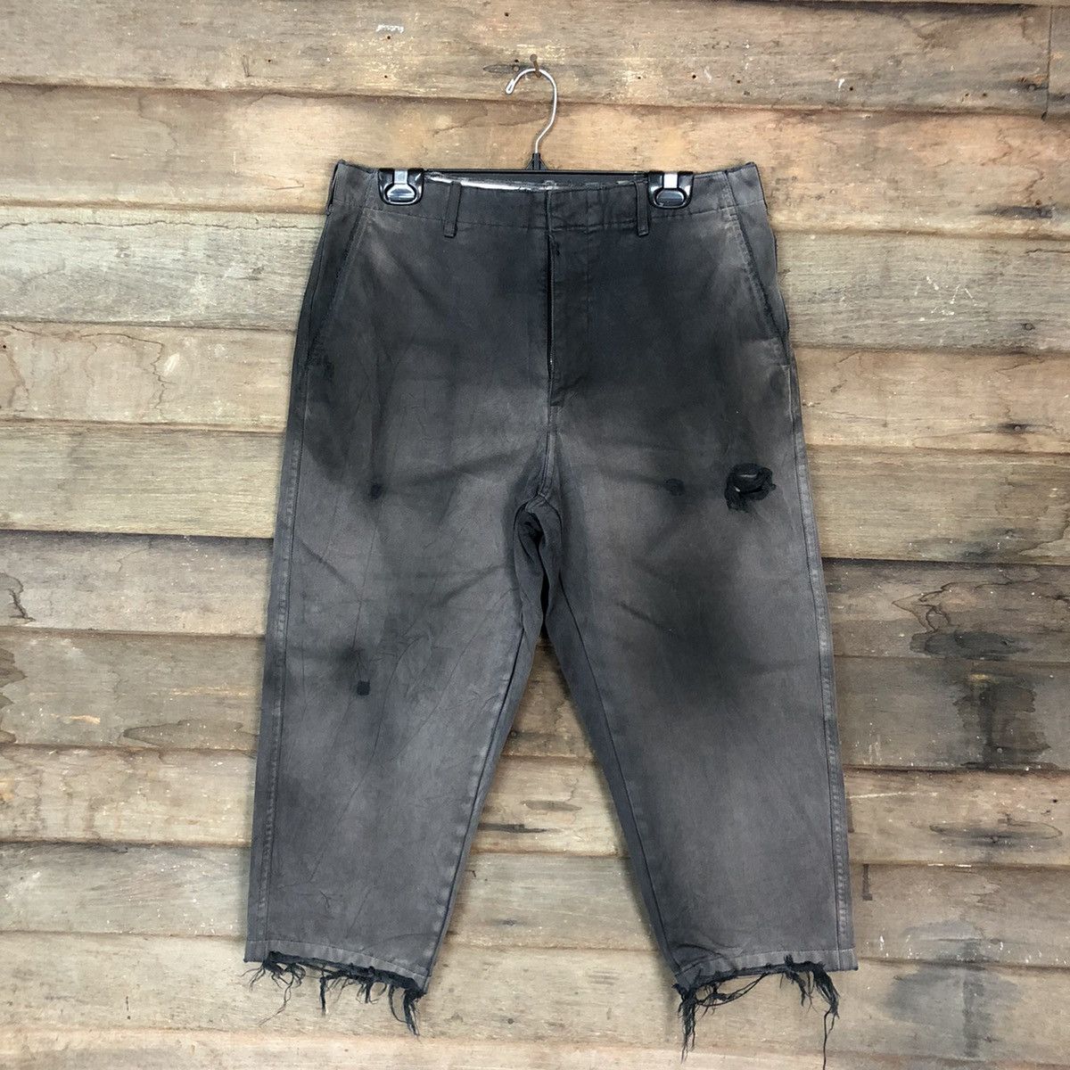 3/4 Uniqlo X Undercover Grey faded thrased Cargo Pants #c959