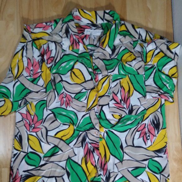 Balenciaga × Vintage Vintage Balenciaga Floral Pattern Polyester Hawaiian Shirt Size US M / EU 48-50 / 2 - 2 Thumbnail