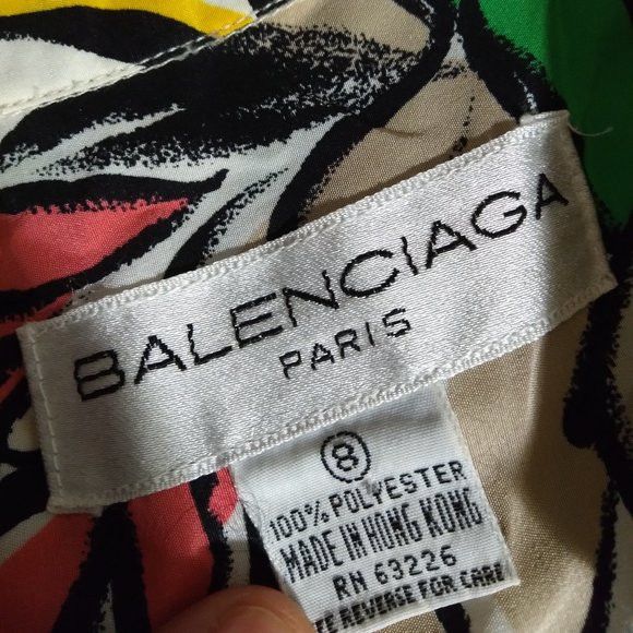 Balenciaga × Vintage Vintage Balenciaga Floral Pattern Polyester Hawaiian Shirt Size US M / EU 48-50 / 2 - 4 Thumbnail
